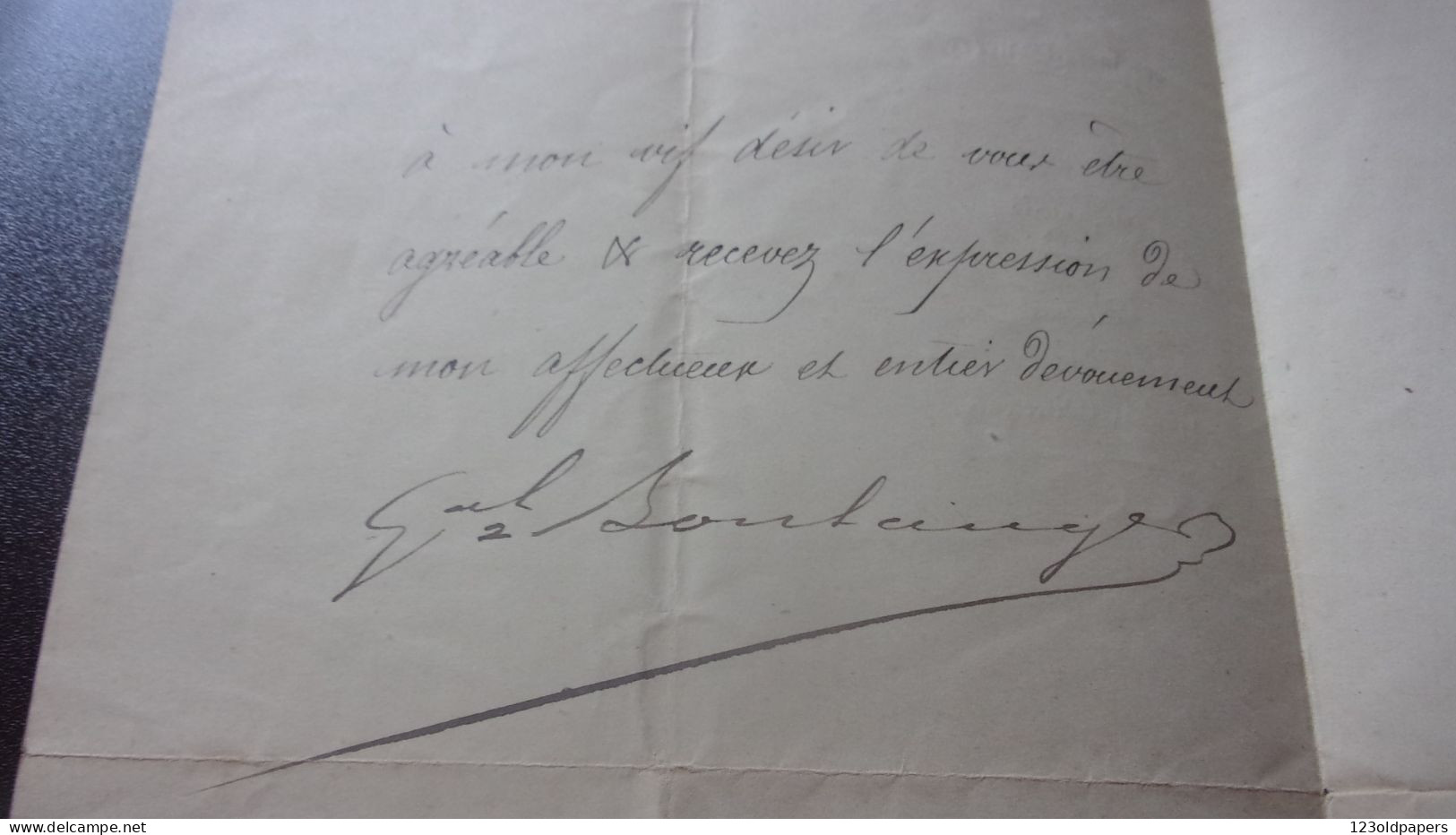 LAS GENERAL BOULANGER 1883 AU LIEUTENANT EDMOND DAGUET  MINISTERE DE LA GUERRE - Documents