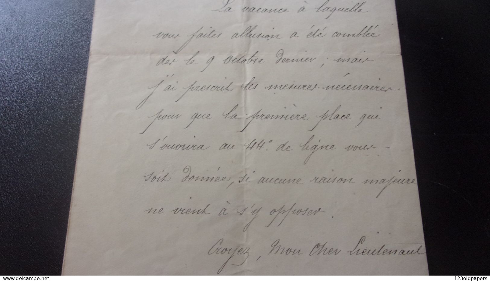 LAS GENERAL BOULANGER 1883 AU LIEUTENANT EDMOND DAGUET  MINISTERE DE LA GUERRE - Documenti