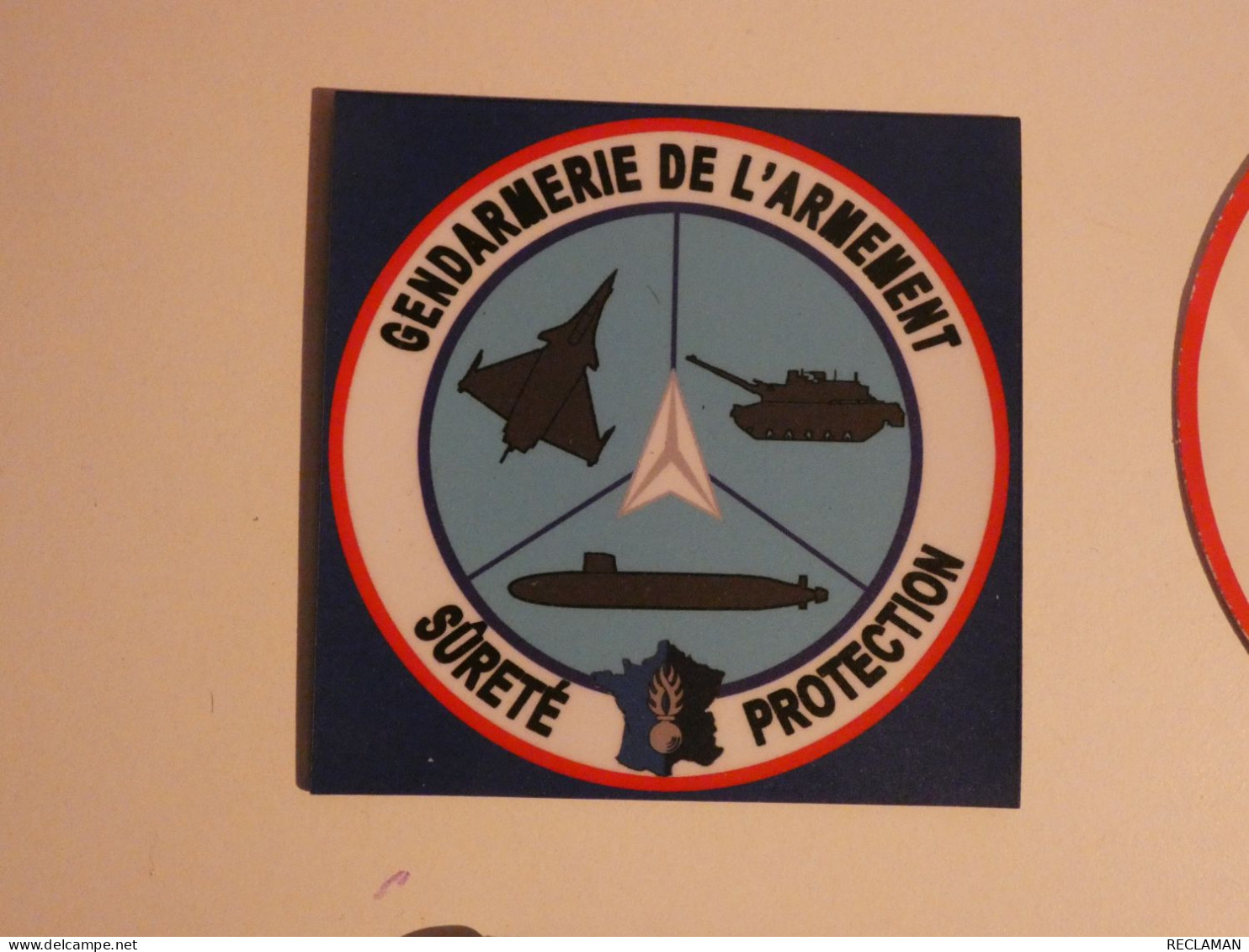 LOT GENDARMERIE DE L'ARMEMENT AUTOCOLLANT + AIMANT MAGNET + PORTE CLES - Police & Gendarmerie