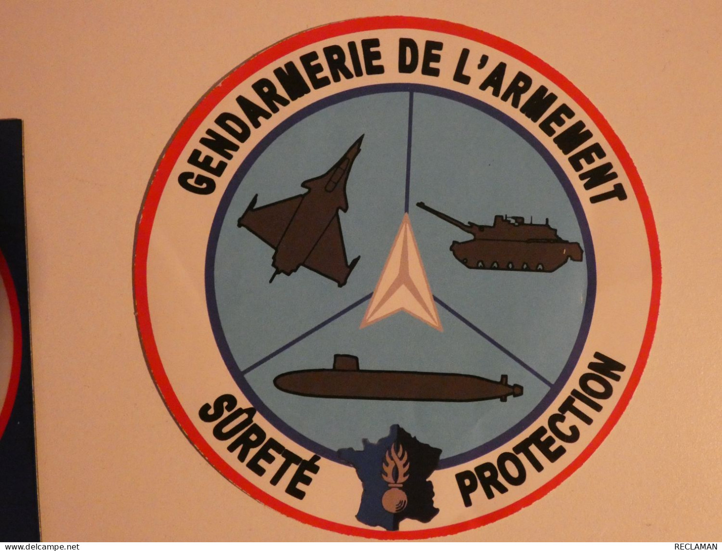 LOT GENDARMERIE DE L'ARMEMENT AUTOCOLLANT + AIMANT MAGNET + PORTE CLES - Police & Gendarmerie