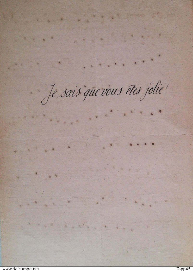 Partition Ancienne > Je Sais Que Vous êtes Jolie ! > Manuscrite  >   Réf: 30/5  T V19 - Chant Soliste