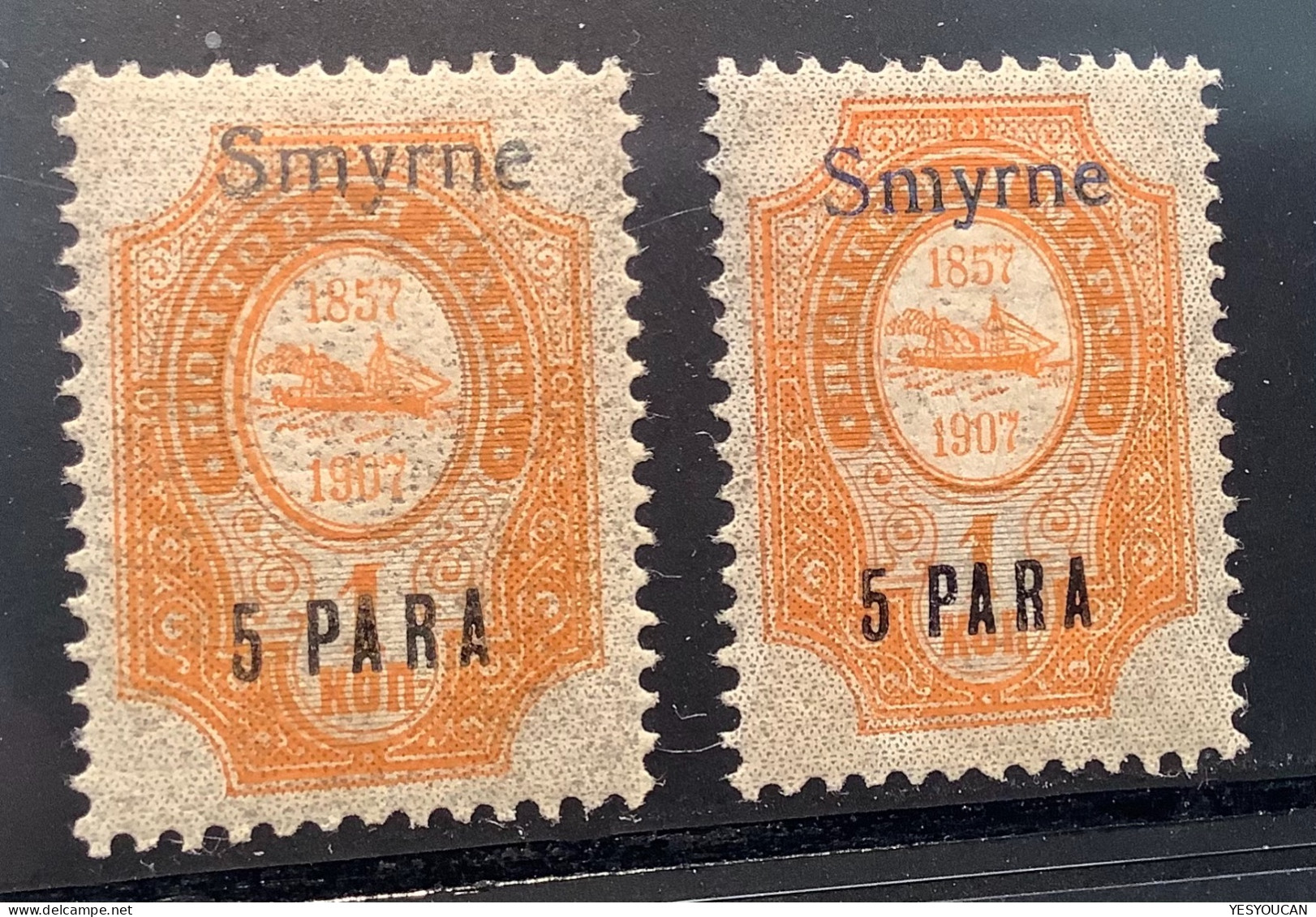 Russian Levant SMYRNE/SMYRNA Sc.141-147+RARE 150 BLUE OVPT 1909(Bureaux Russes Russia Russie Greece Turkey Izmir Levante - Levante