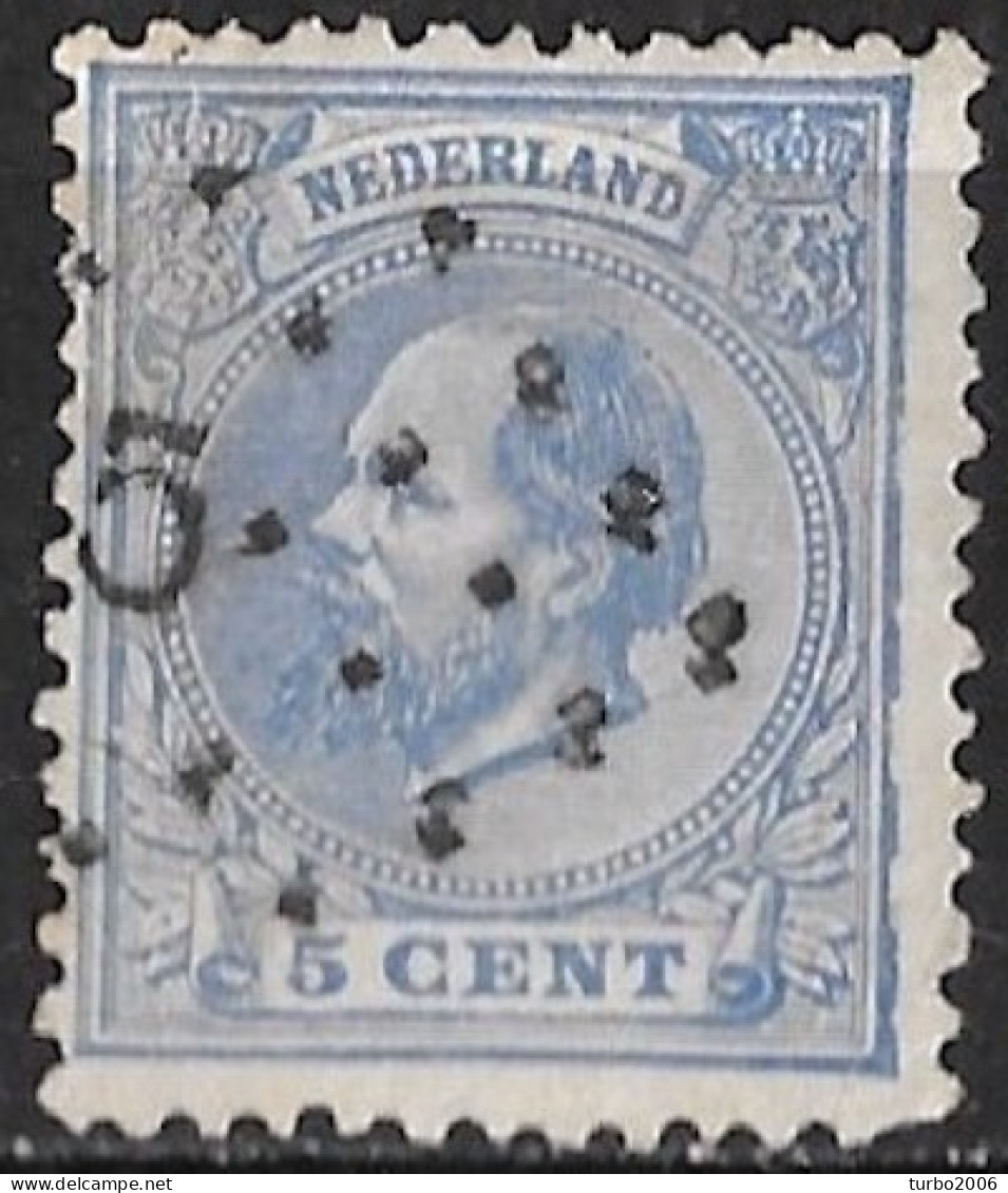 Onderbroken Rechter Kaderlijn In 1872 Koning Willem III 5 Cent Blauw NVPH 19 - Variétés Et Curiosités