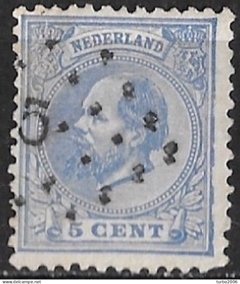 Onderbroken Rechter Kaderlijn In 1872 Koning Willem III 5 Cent Blauw NVPH 19 - Plaatfouten En Curiosa