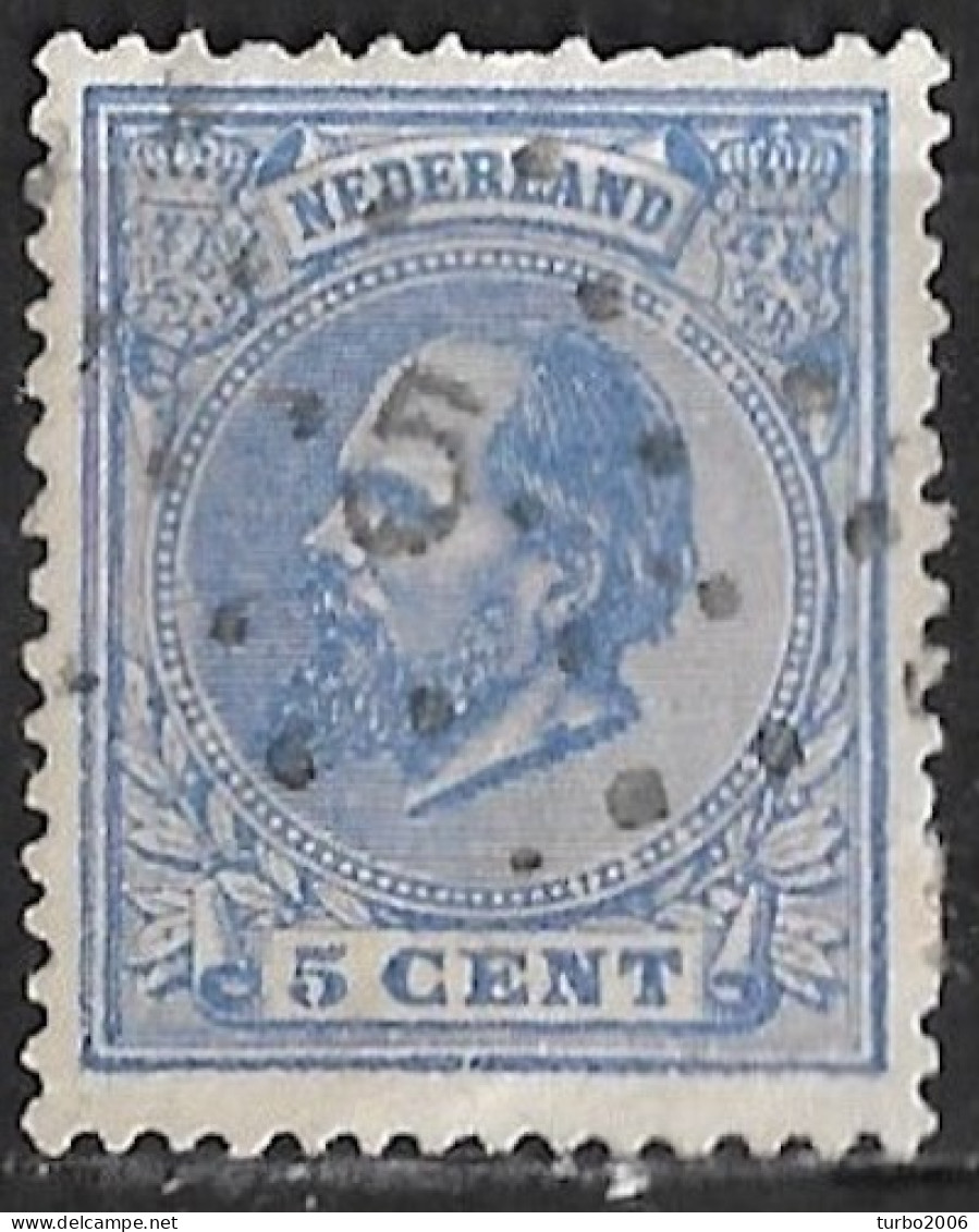 Gebroken Schakels Bovenin In 1872 Koning Willem III 5 Cent Blauw NVPH 19 G - Errors & Oddities