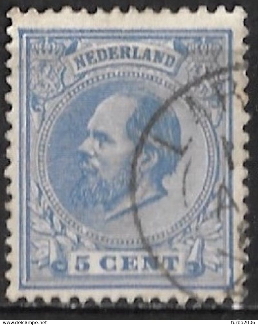 Breuken In Het Kader In 1872 Koning Willem III 5 Cent Blauw NVPH 19 G - Plaatfouten En Curiosa