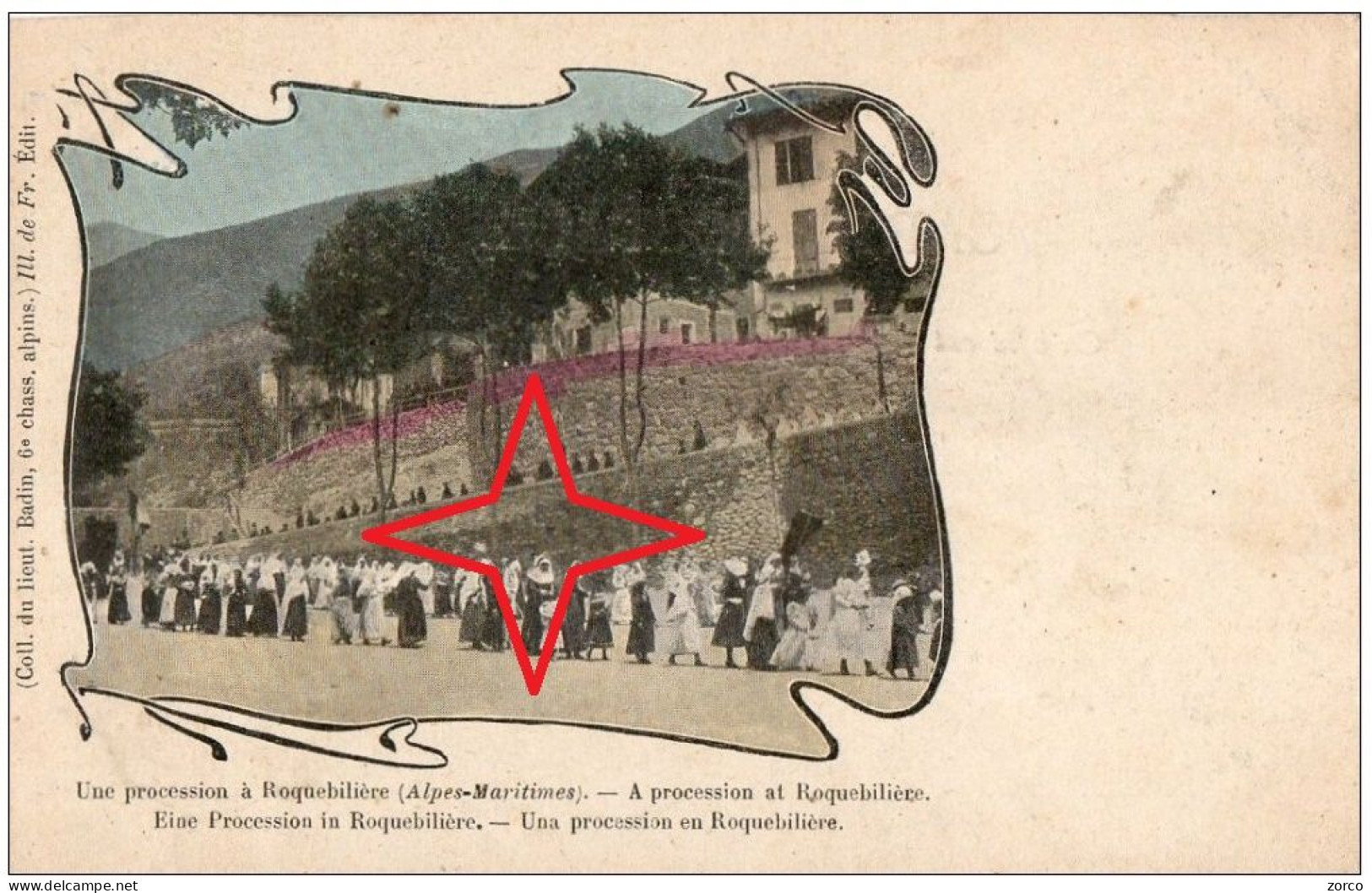 ROQUEBILLIERE.  Une "PROCESSION" - (Vers 1900). - Roquebilliere