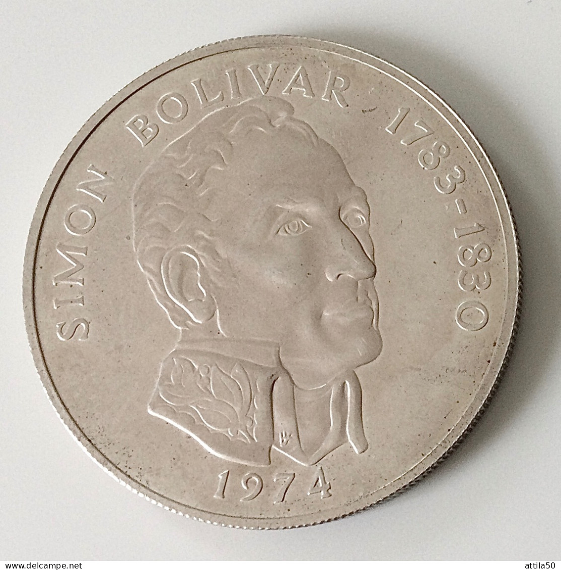 Panama - Simon Bolivar 20 Balboas D’argento Gr.129,59 Diametro Mm.61 - 1974 FdC - Panama