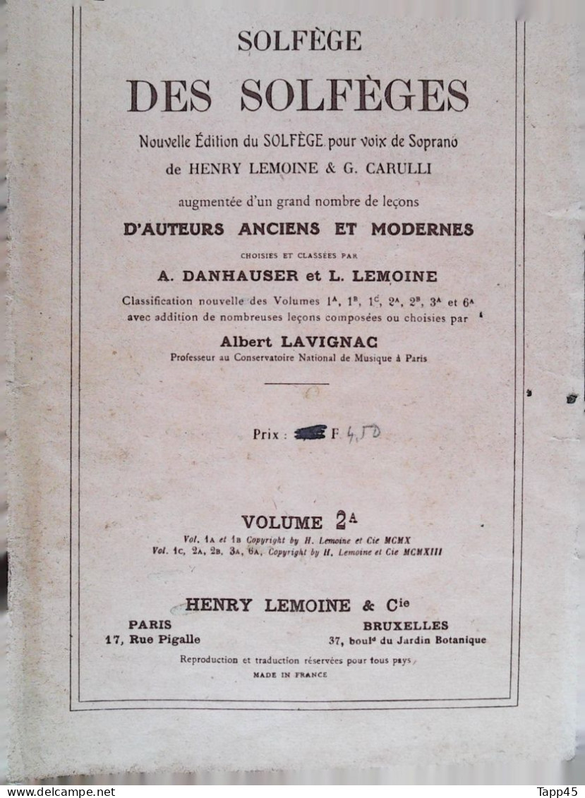 Carnet De Solfège  >  Réf:  2  T V19 - Etude & Enseignement