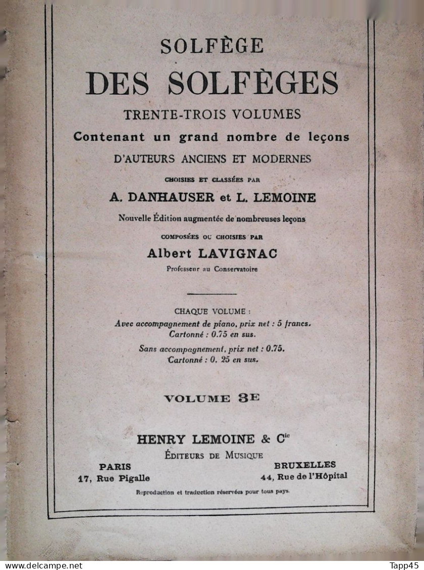Carnet De Solfège  >  Réf:   3  T V19 - Insegnamento