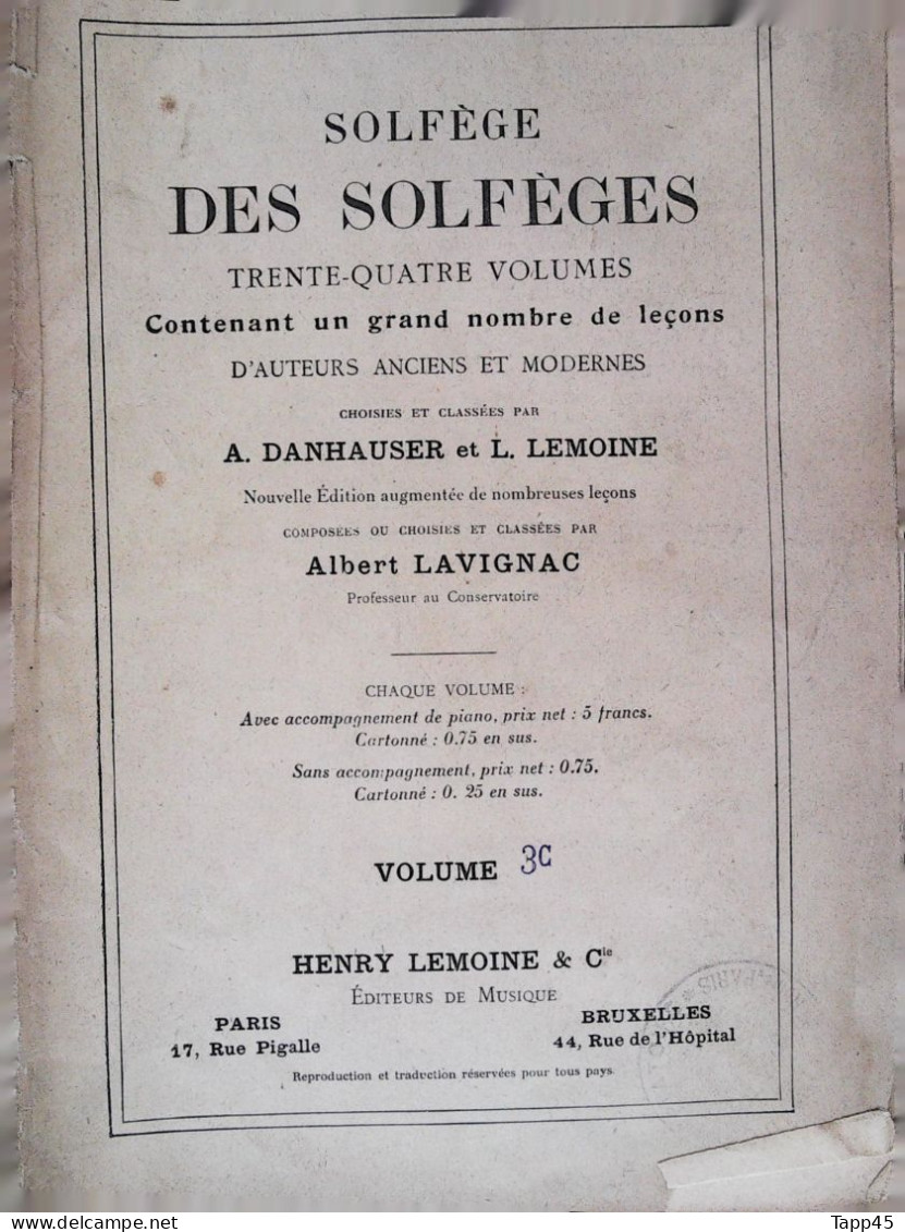 Carnet De Solfège  >  Réf:   4  T V19 - Etude & Enseignement