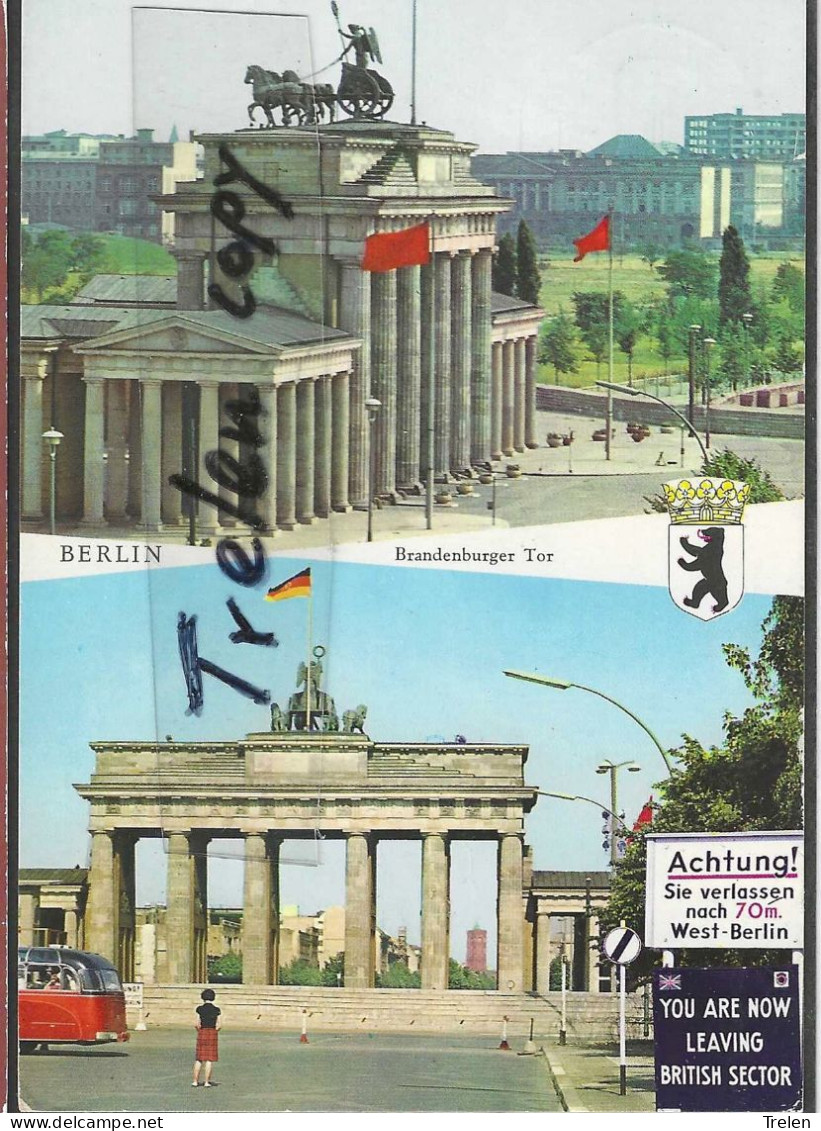 Berlin, Brandenburger Tor, 1968, Gelaufen, Circulée - Muro De Berlin