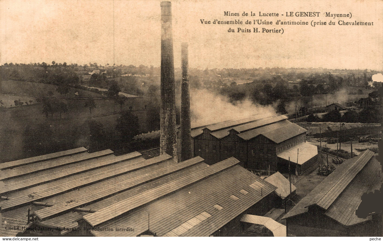 N°104118 -cpa Le Genest -mines De La Lucette-vue D'ensemble De L'usine D'antimoine- - Mines