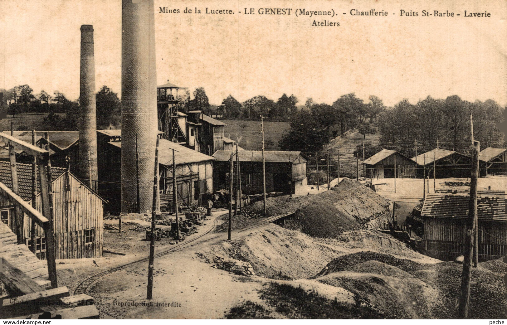 N°104119 -cpa Le Genest -mines De La Lucette-chaufferie- Puits Ste Barbe- - Mines