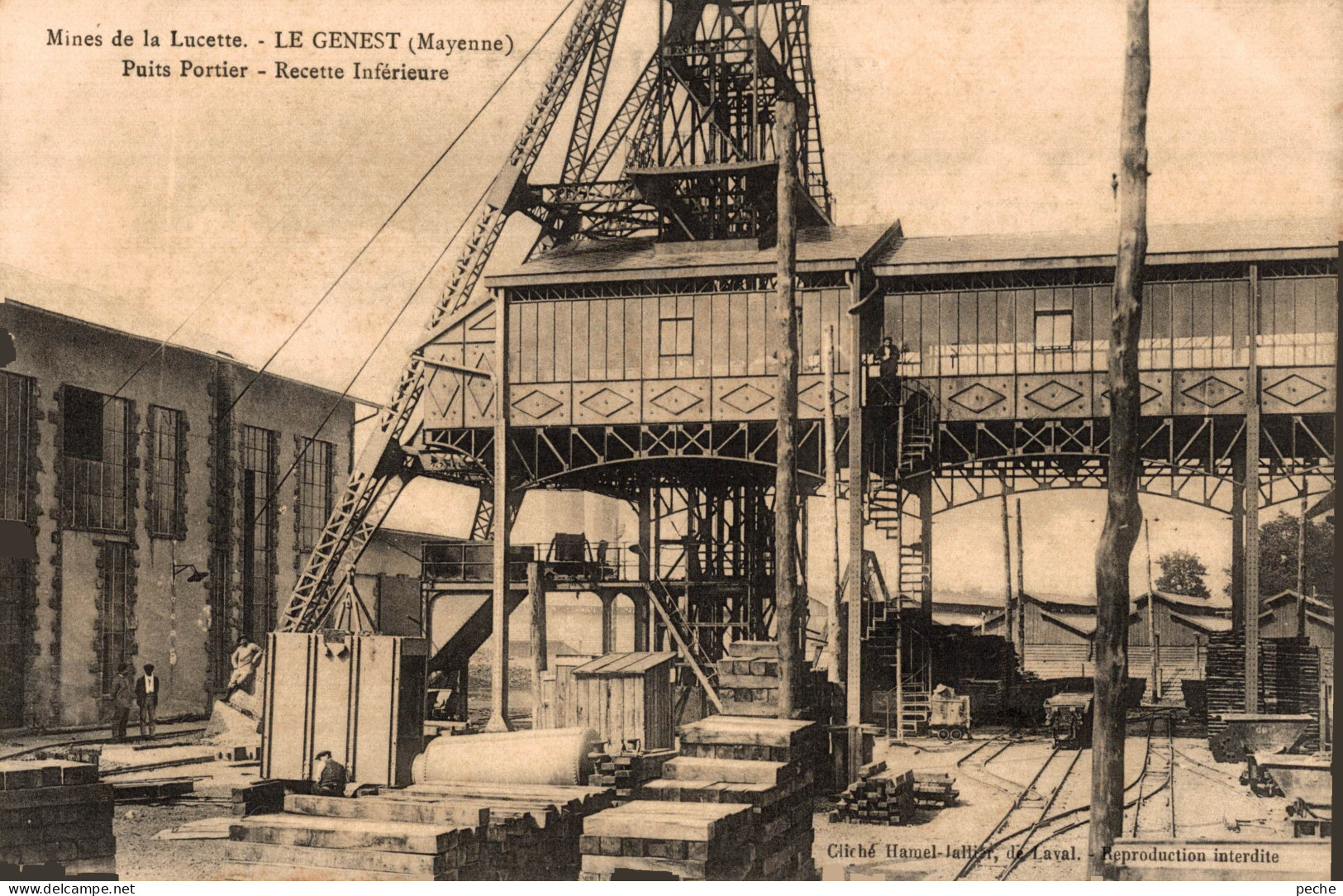 N°104123 -cpa Le Genest -mines De La Lucette -  Puits H. Portier- Recette Intérieure- - Mines