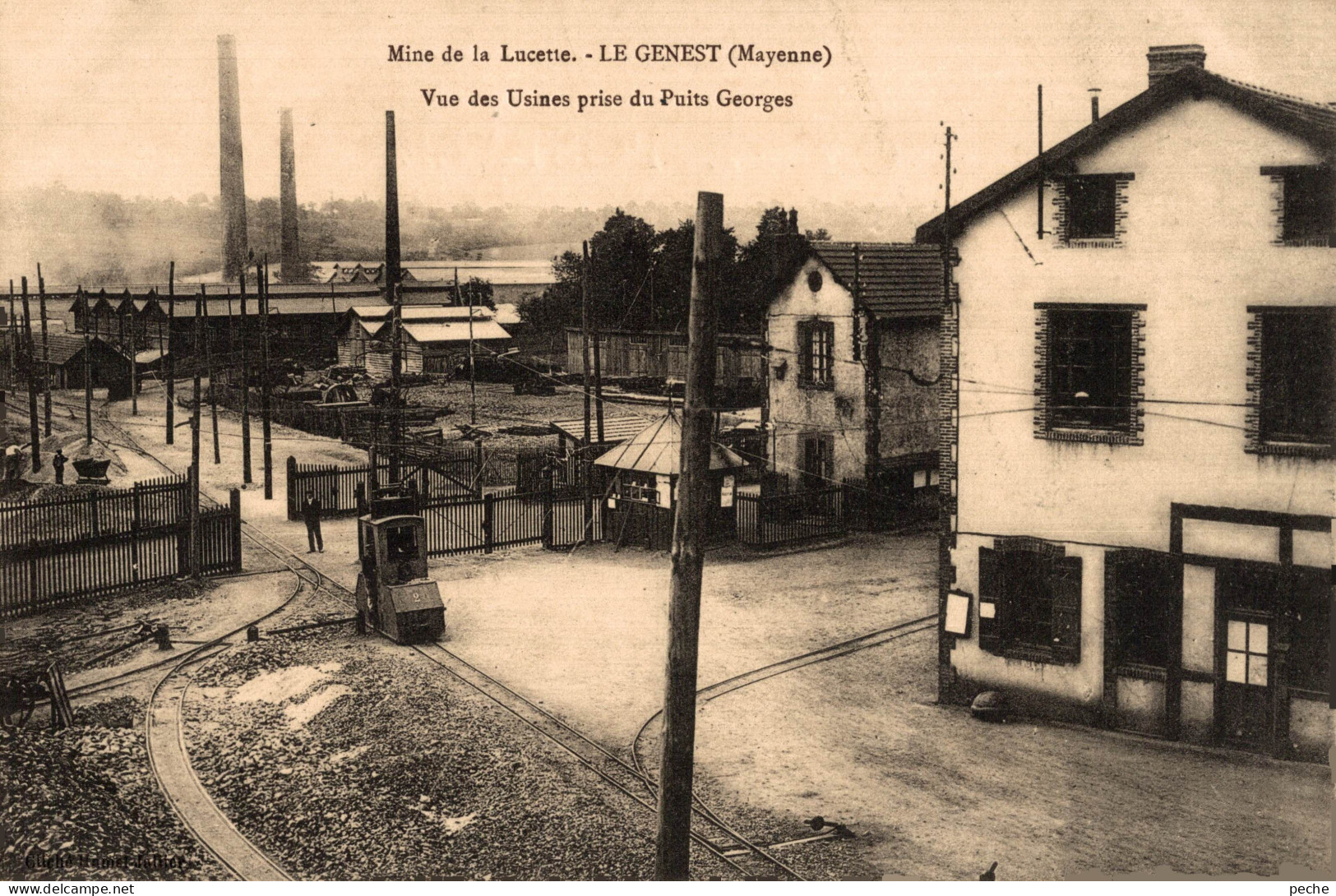 N°104127 -cpa Le Genest -mines De La Lucette -vue Des Usines Prise Du Puits Georges- - Mines