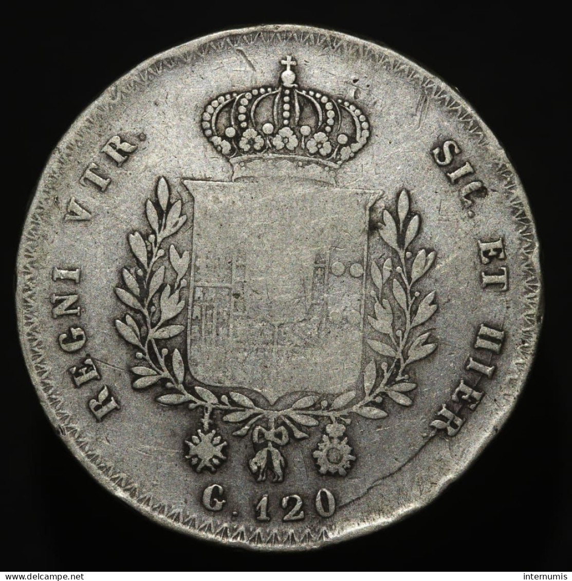 Italie / Italy, François Ier : Royaume Des Deux-Siciles, 120 Grana, 1825, Argent (Silver), TB (F), KM#294, Mont.636 - Deux Siciles