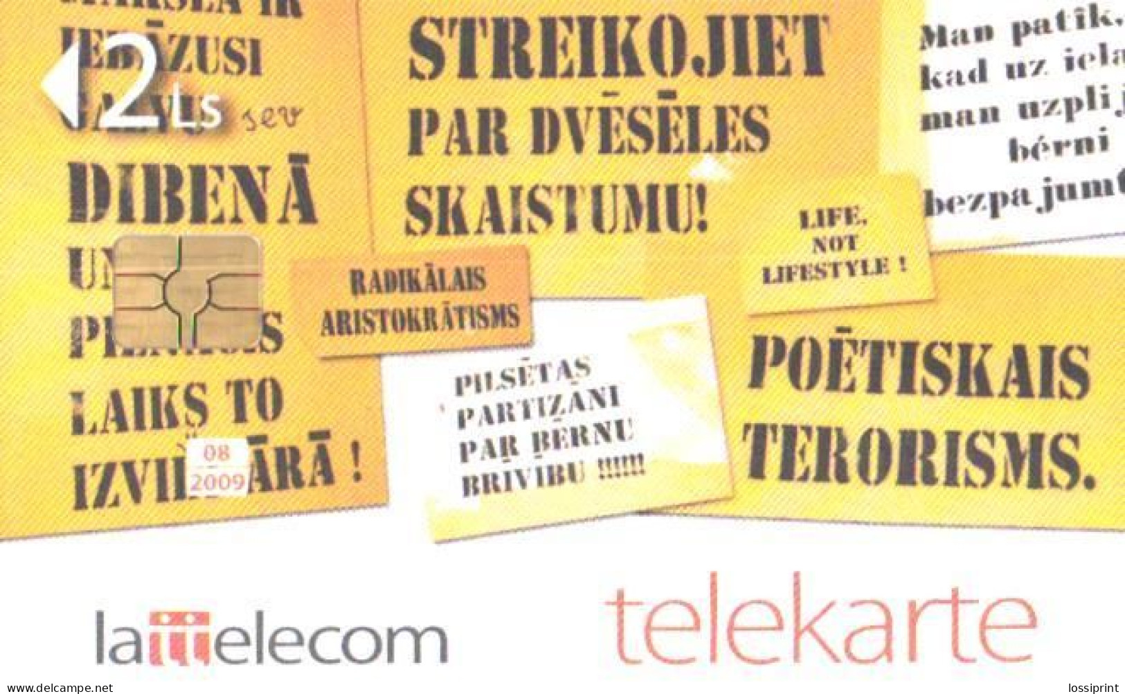 Latvia:Used Phonecard, Lattelekom, 2 Lati, 1188, Jaunais Rigas Teatris, 2009 - Lettonie