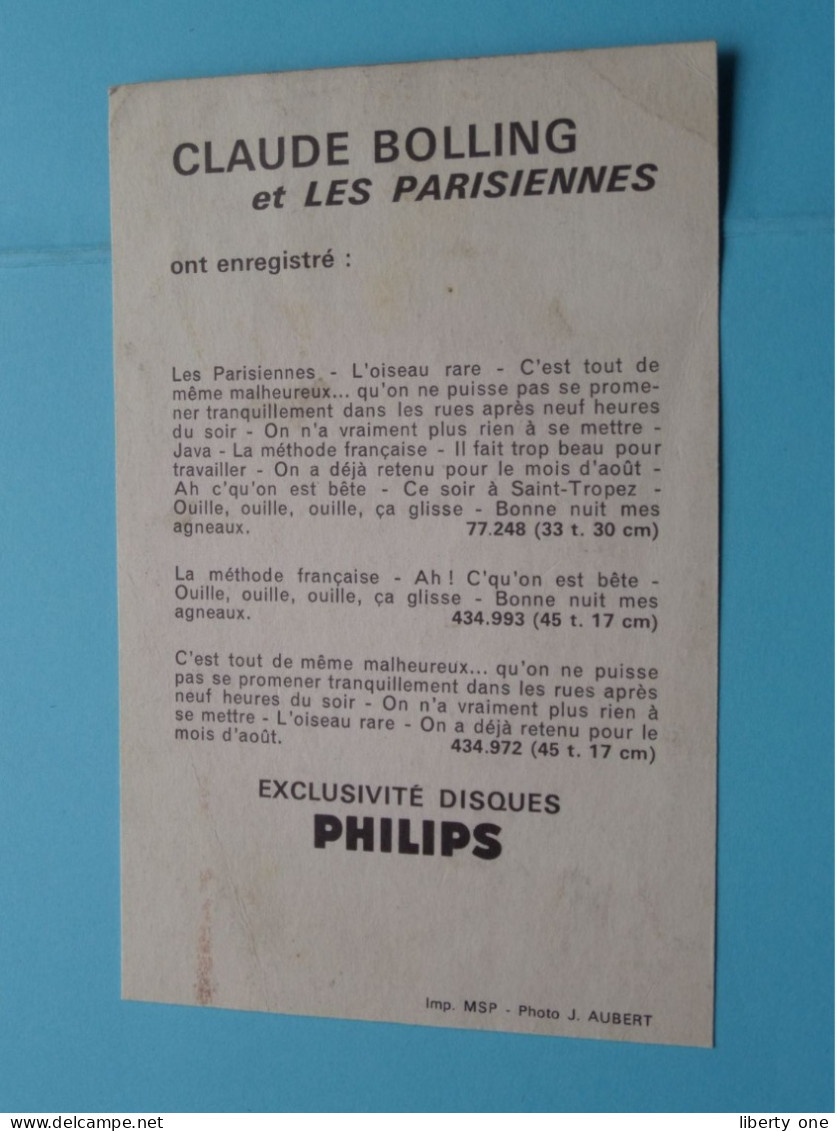 Les PARISIENNES ( Philips ) Anno 19?? ( See / Voir Scans ) Photocard / Signed ! - Cantantes Y Músicos