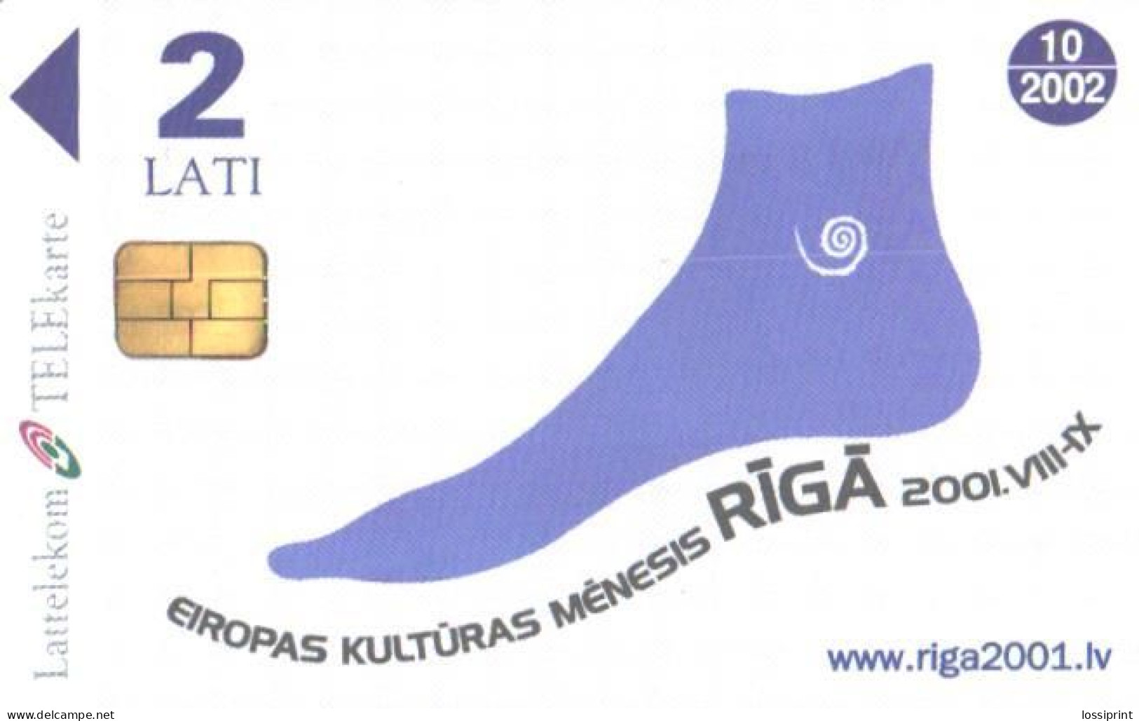 Latvia:Used Phonecard, Lattelekom, 2 Lati, European Culture Capital Riga 2001 - Lettonie