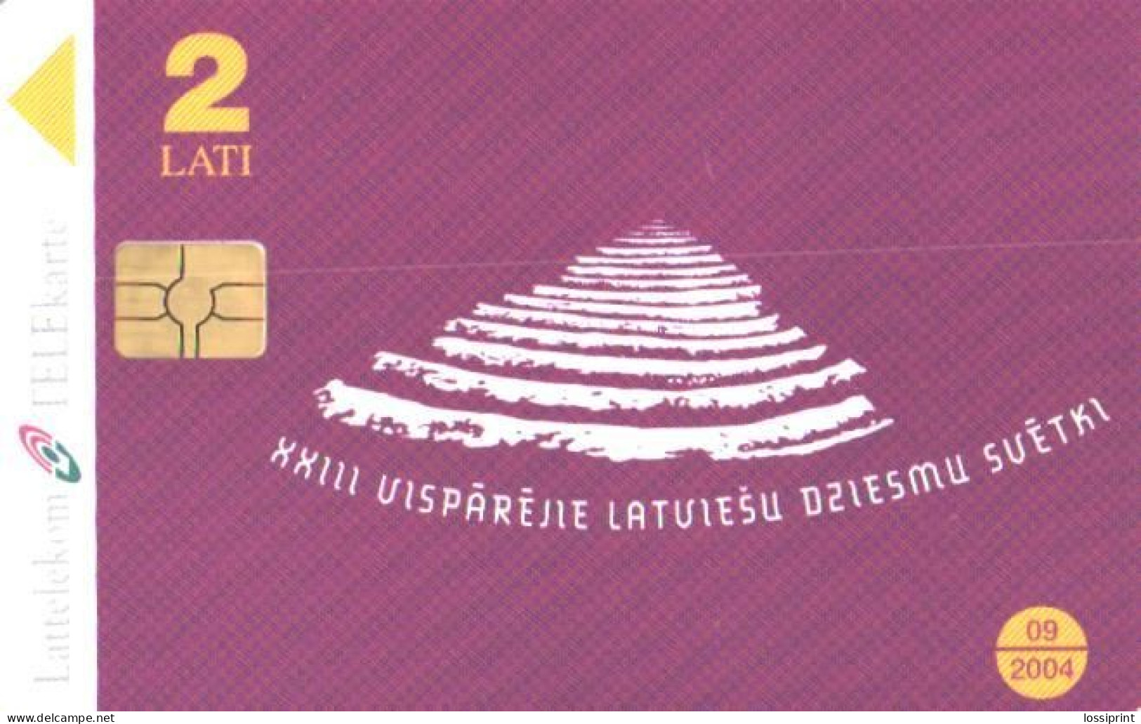 Latvia:Used Phonecard, Lattelekom, 2 Lati, XXIII Visparejo Latviešu Dziesmu Svetku Galvanie Pasakumi, 2004 - Lettland