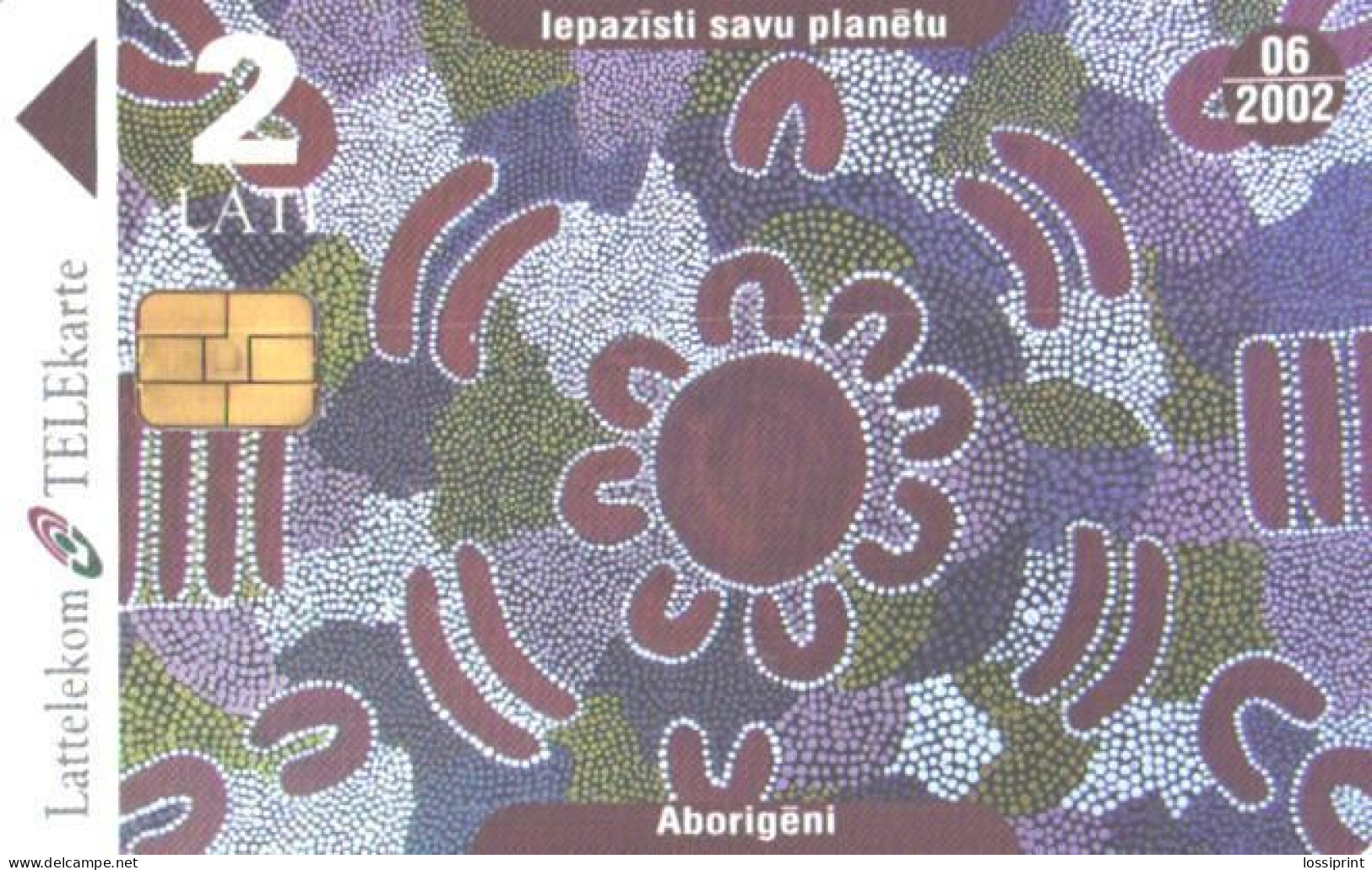 Latvia:Used Phonecard, Lattelekom, 2 Lati, Australia Pattern, 2002 - Latvia