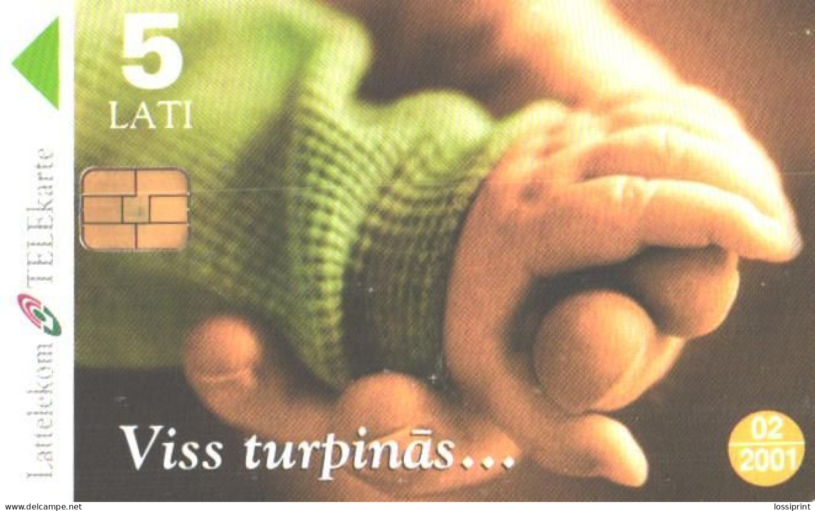Latvia:Used Phonecard, Lattelekom, 5 Lati, Calendar 2000, 2001 - Letonia