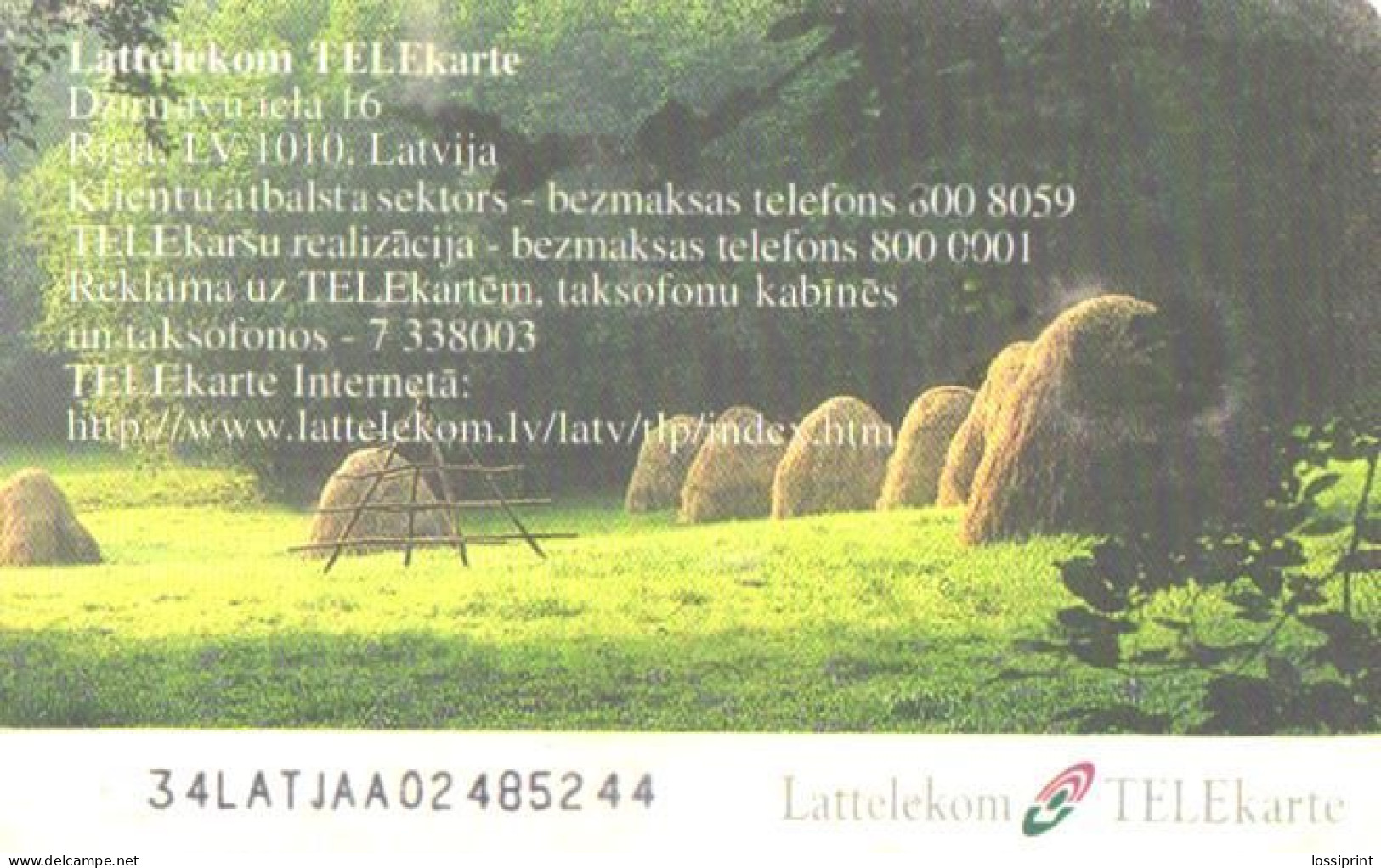 Latvia:Used Phonecard, Lattelekom, 5 Lati, Hay, 2000 - Lettland