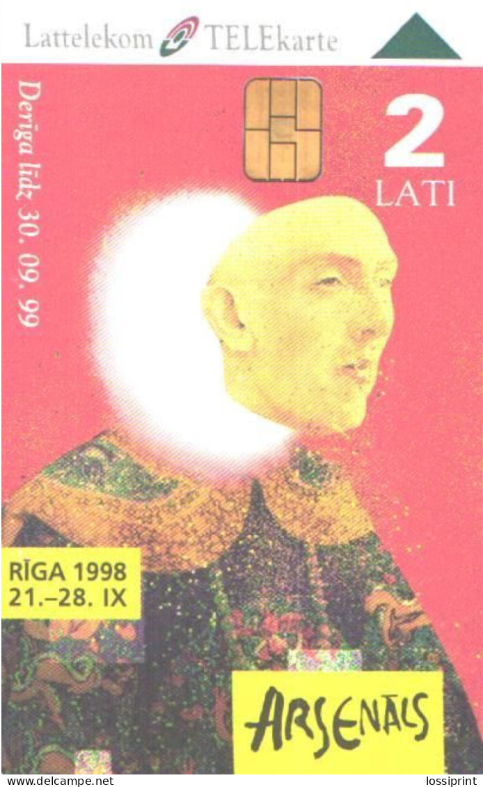 Latvia:Used Phonecard, Lattelekom, 2 Lati, Arsenalt, Riga 1998 - Lettonia