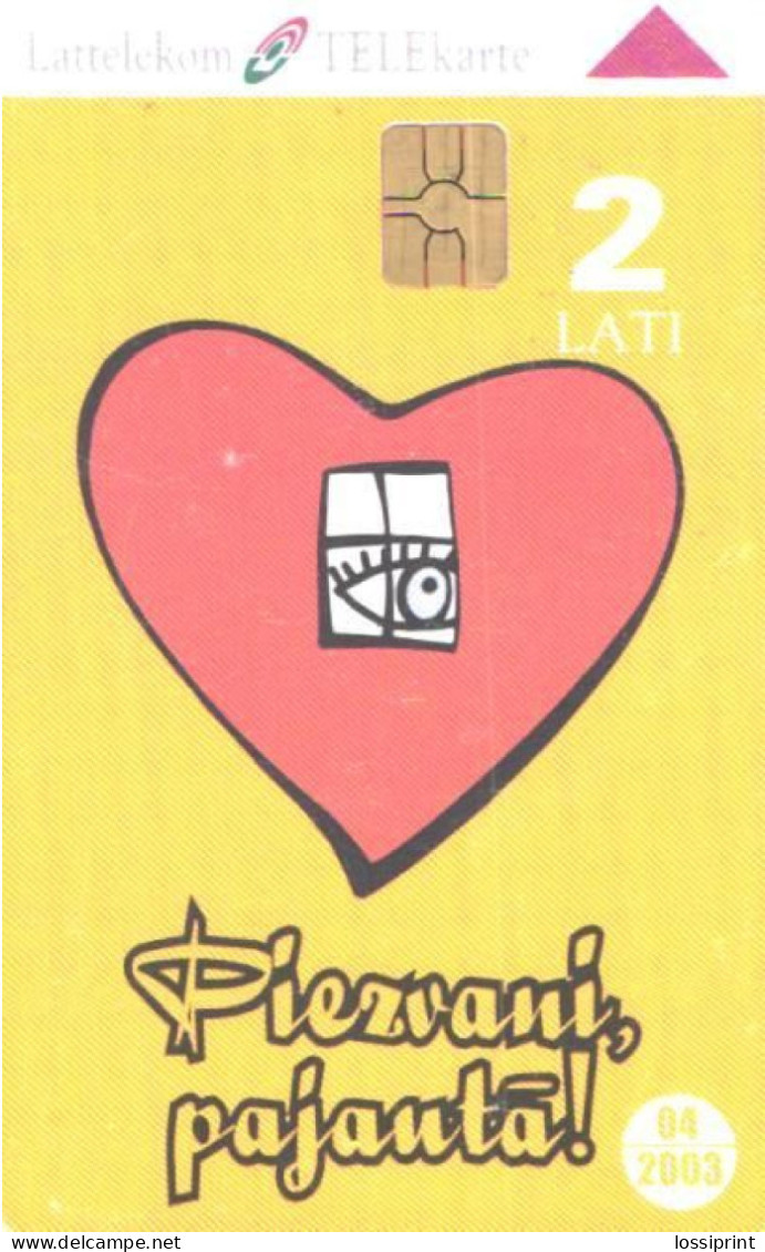 Latvia:Used Phonecard, Lattelekom, 2 Lati, Heart, 2003 - Letonia