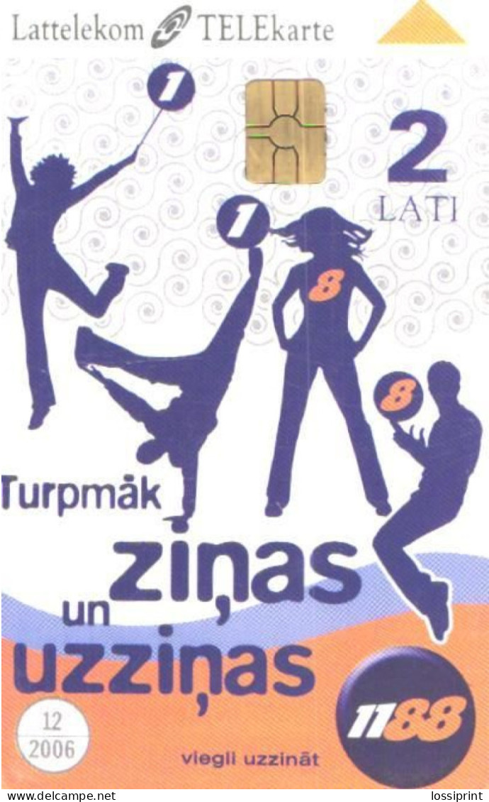 Latvia:Used Phonecard, Lattelekom, 2 Lati, 1188, 112, 2006 - Lettonie