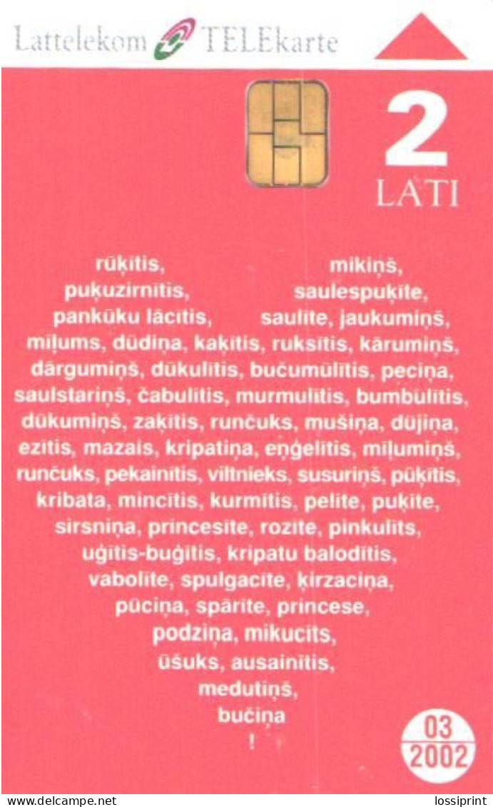 Latvia:Used Phonecard, Lattelekom, 2 Lati, Heart, 2002 - Latvia
