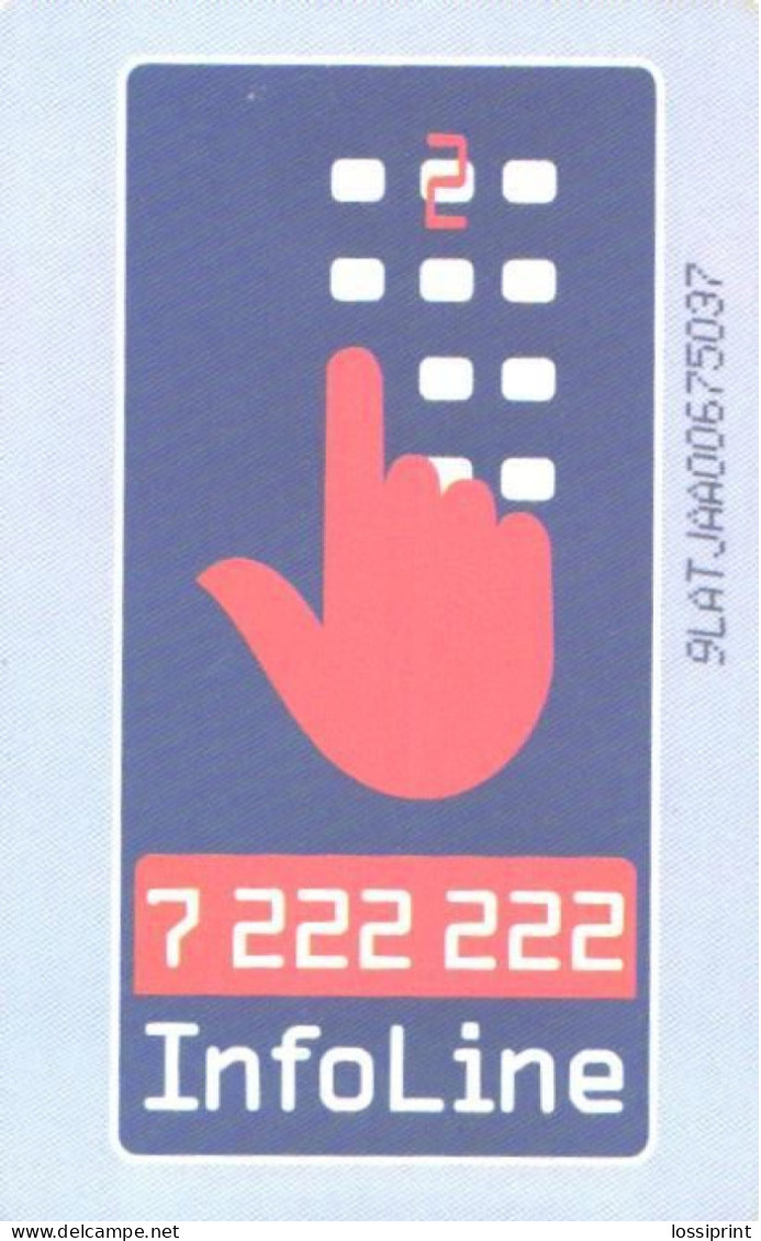Latvia:Used Phonecard, Lattelekom, 2 Lati, 7222222 Infoline, 1999 - Latvia
