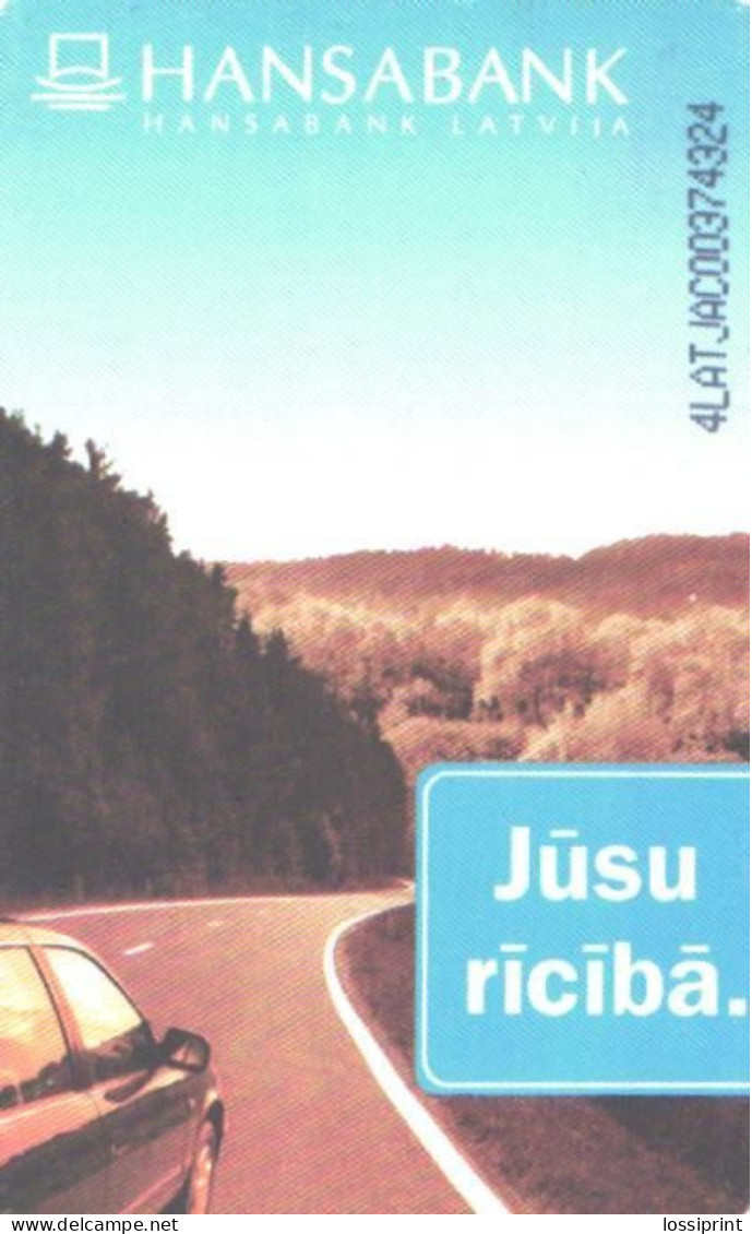 Latvia:Used Phonecard, Lattelekom, 2 Lati, Hansabank Advertising, 1999 - Lettonia