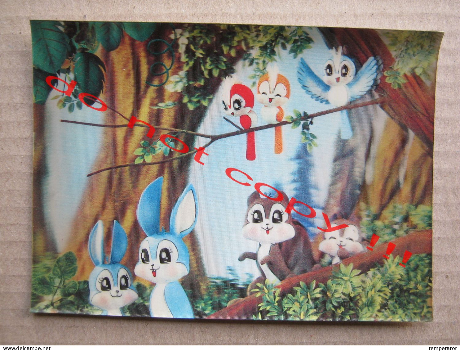 3D Postcard - Disney Animals / WINEX WIEN ( 1969 ) - Disneyworld