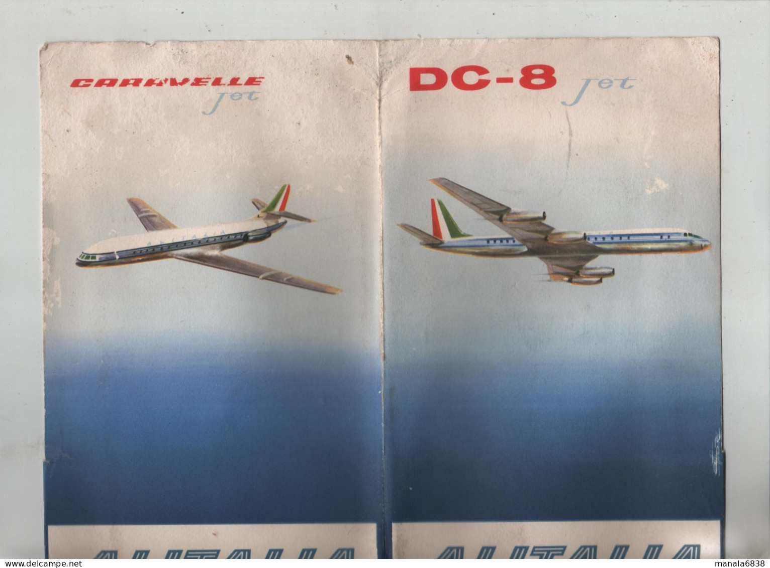 DC8 Jet Alitalia Caravelle Enveloppe Neuve Vocabulaire Sachet Pour Stylo Porte Documents - Non Classés