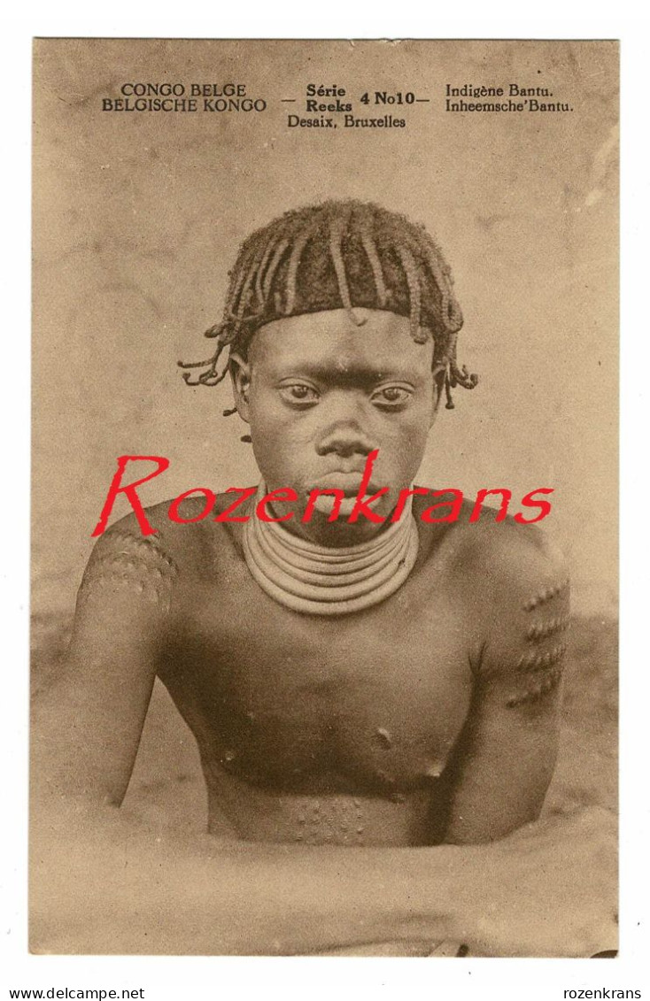 Belgisch Congo Belge Ethnic Ethnique Indigene Bantu Scarifications Inheemsche Bantu CPA Carte Postale Old Postcard - Congo Belge