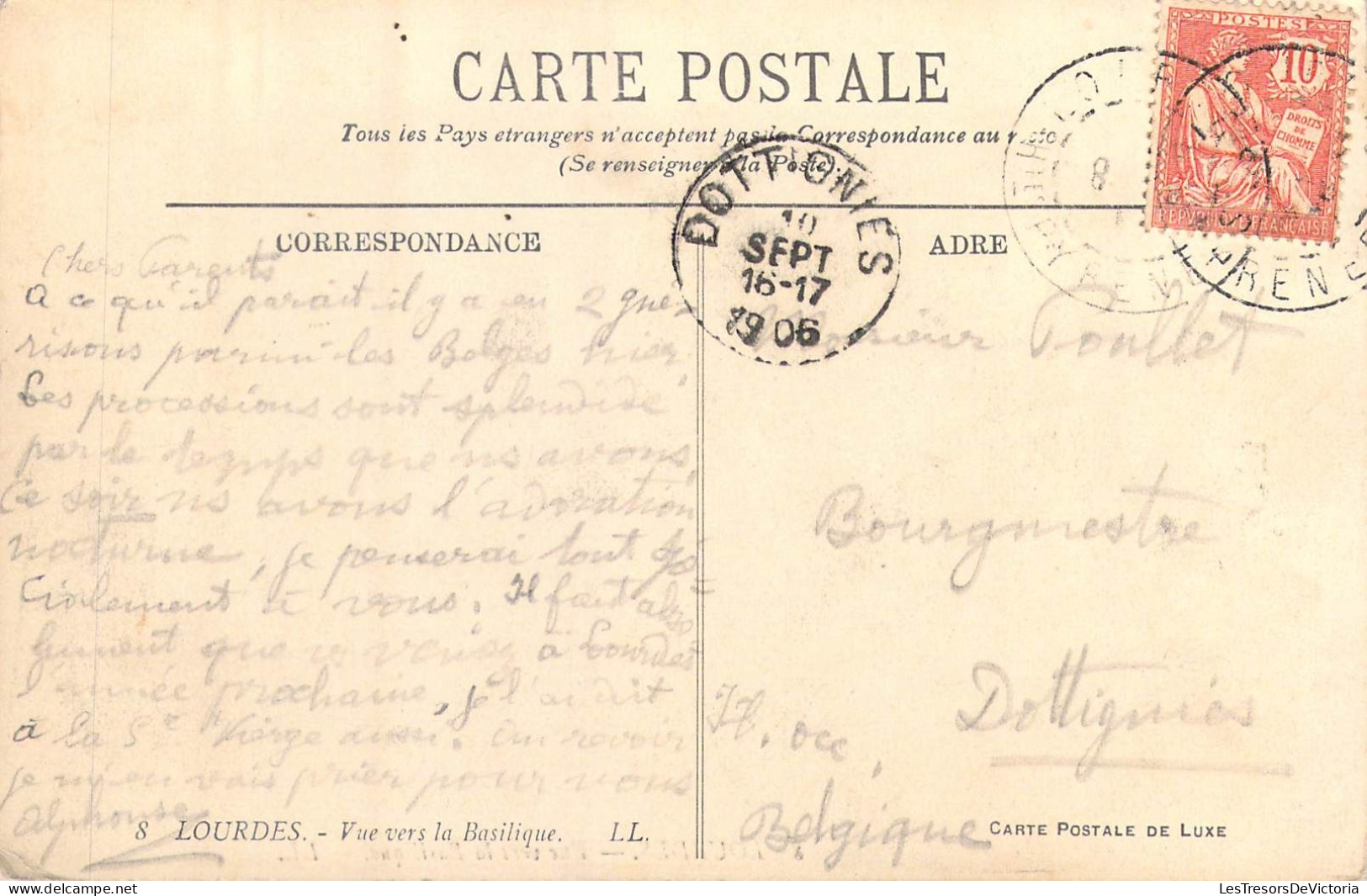 FRANCE - 65 - Lourdes - Vue Vers La Basilique - Carte Postale Ancienne - Lourdes