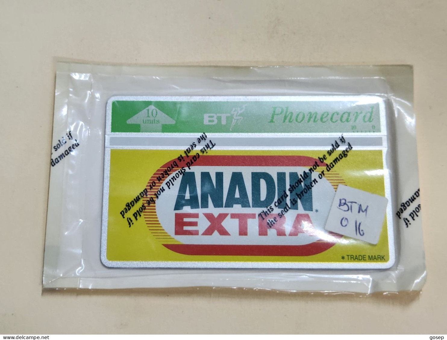 United Kingdom-(btm-016)-ANADIN EXTRA-(28)(10units)(cod Closed Bag)-price Cataloge MINT-15.00£+1card Prepiad Free - BT Emissioni Mediche