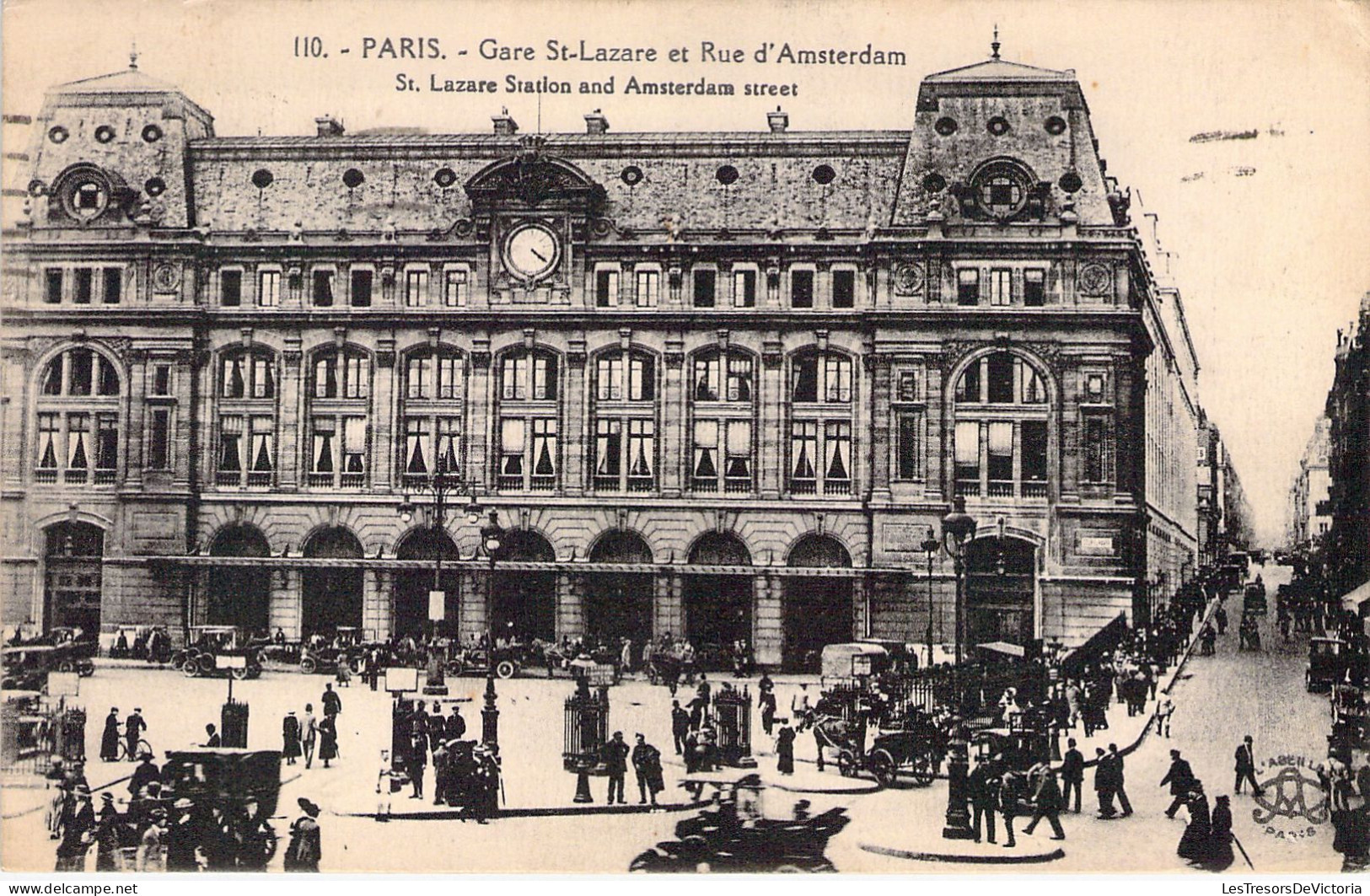 FRANCE - 75 - PARIS - Gare St Lazare Et Rue D'Amsterdam - Carte Postale Ancienne - Andere Monumenten, Gebouwen