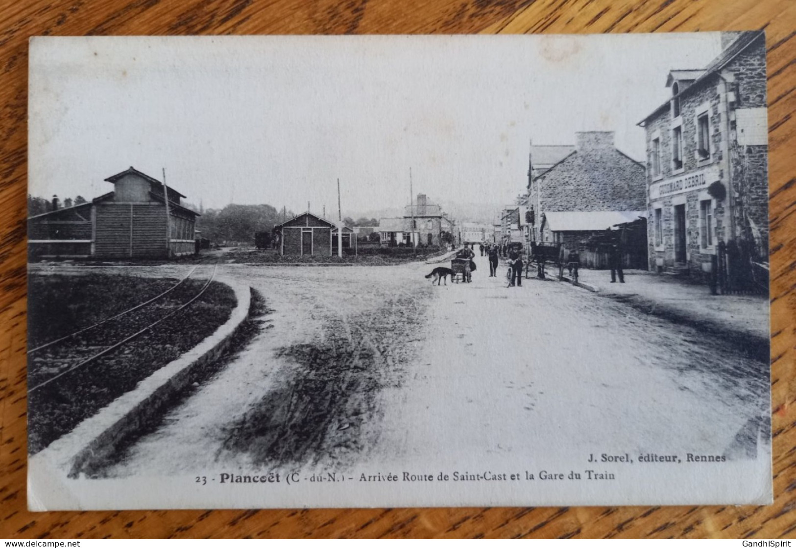 Plancoet - Arrivée Route De Saint Cast Gare Du Train, Triporteur - Cachet Militaire Hopital Complémentaire Créhen N°16 - Plancoët