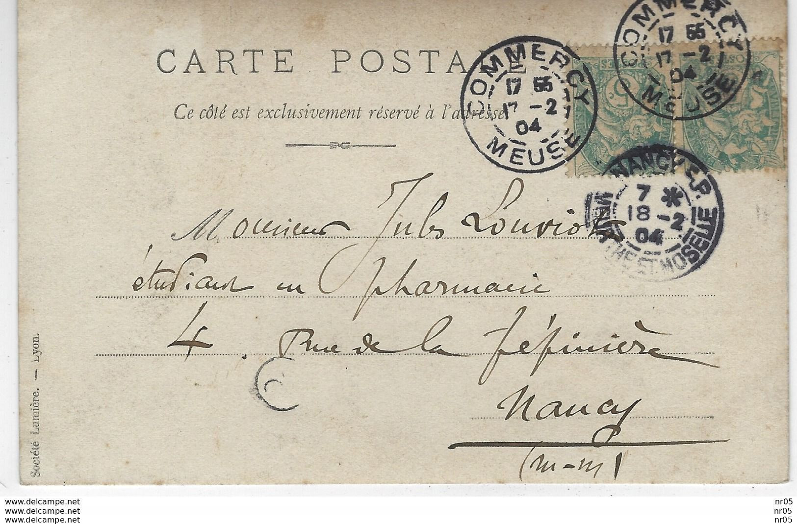 1904 - TaD Jumelé " COMMERCY - Meuse " Paire Blanc + " NANCY R.P - Meurthe Et Moselle " Carte Photo Enfant EUVILLE - Sonstige & Ohne Zuordnung