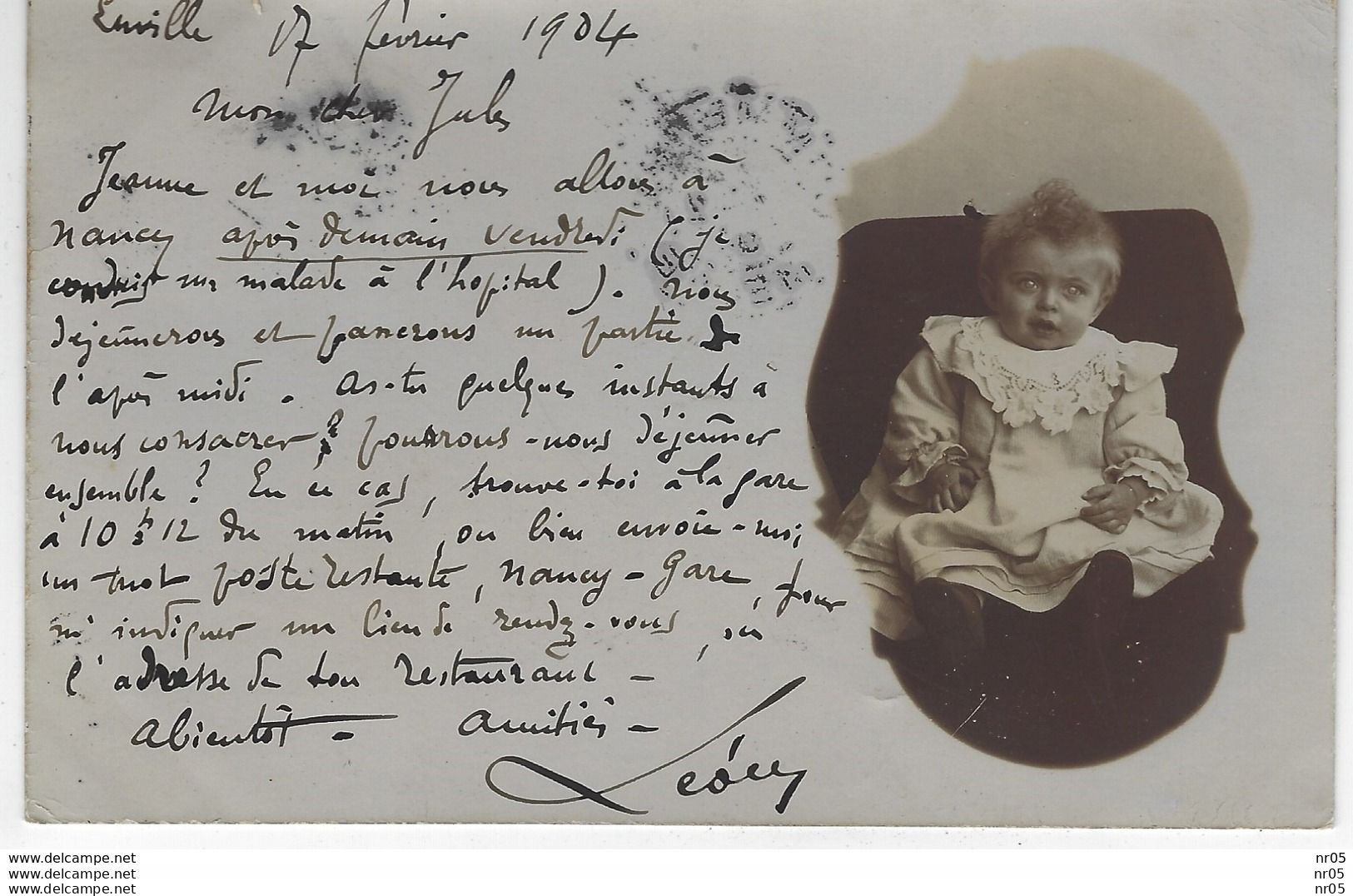 1904 - TaD Jumelé " COMMERCY - Meuse " Paire Blanc + " NANCY R.P - Meurthe Et Moselle " Carte Photo Enfant EUVILLE - Autres & Non Classés