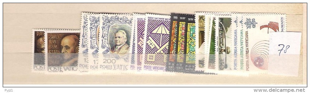 1978 MNH Vaticano, Vatikanstaat, Year Collection, Postfris** - Années Complètes