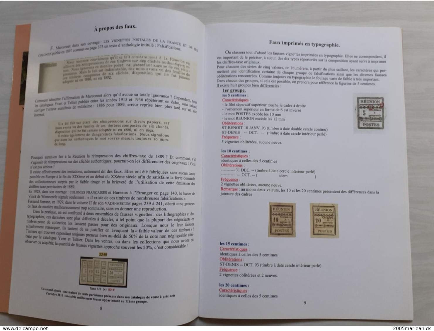 ILE DE LA REUNION Annexe Du Tome III. - Les Chiffres-taxe FAUX Et COPIES 32 Pages Abondamment Illustrées En Couleur - Altri & Non Classificati