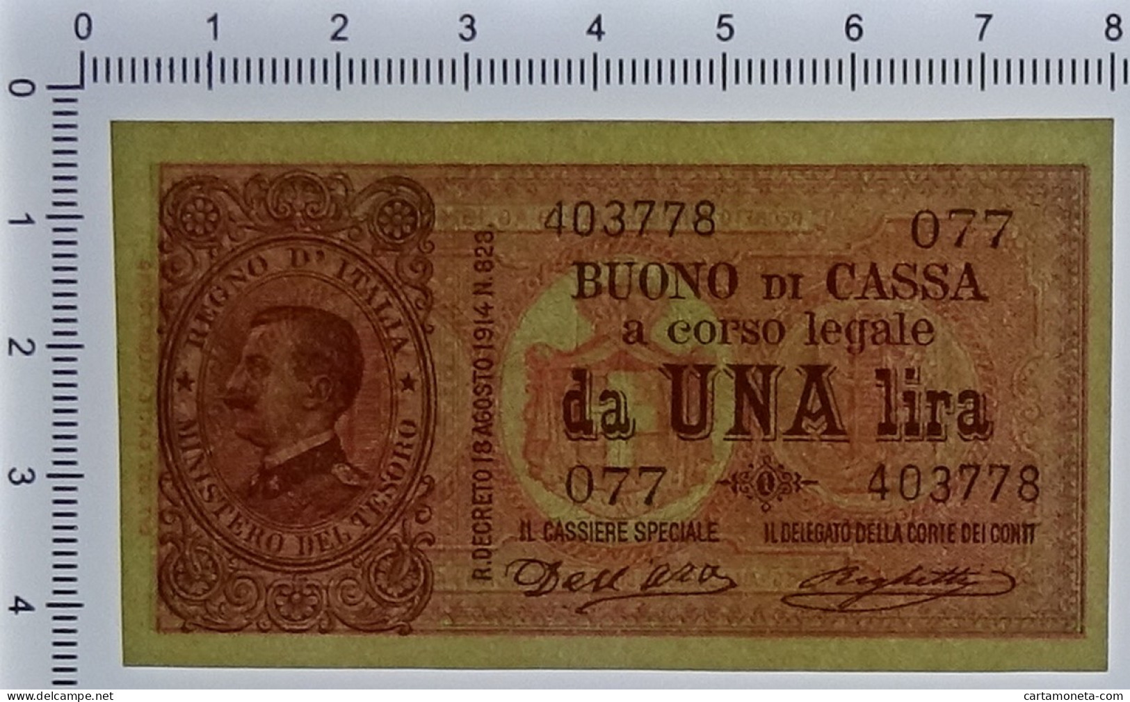 1 LIRA BUONO DI CASSA EFFIGE VITTORIO EMANUELE III 02/09/1914 SUP+ - Regno D'Italia - Altri