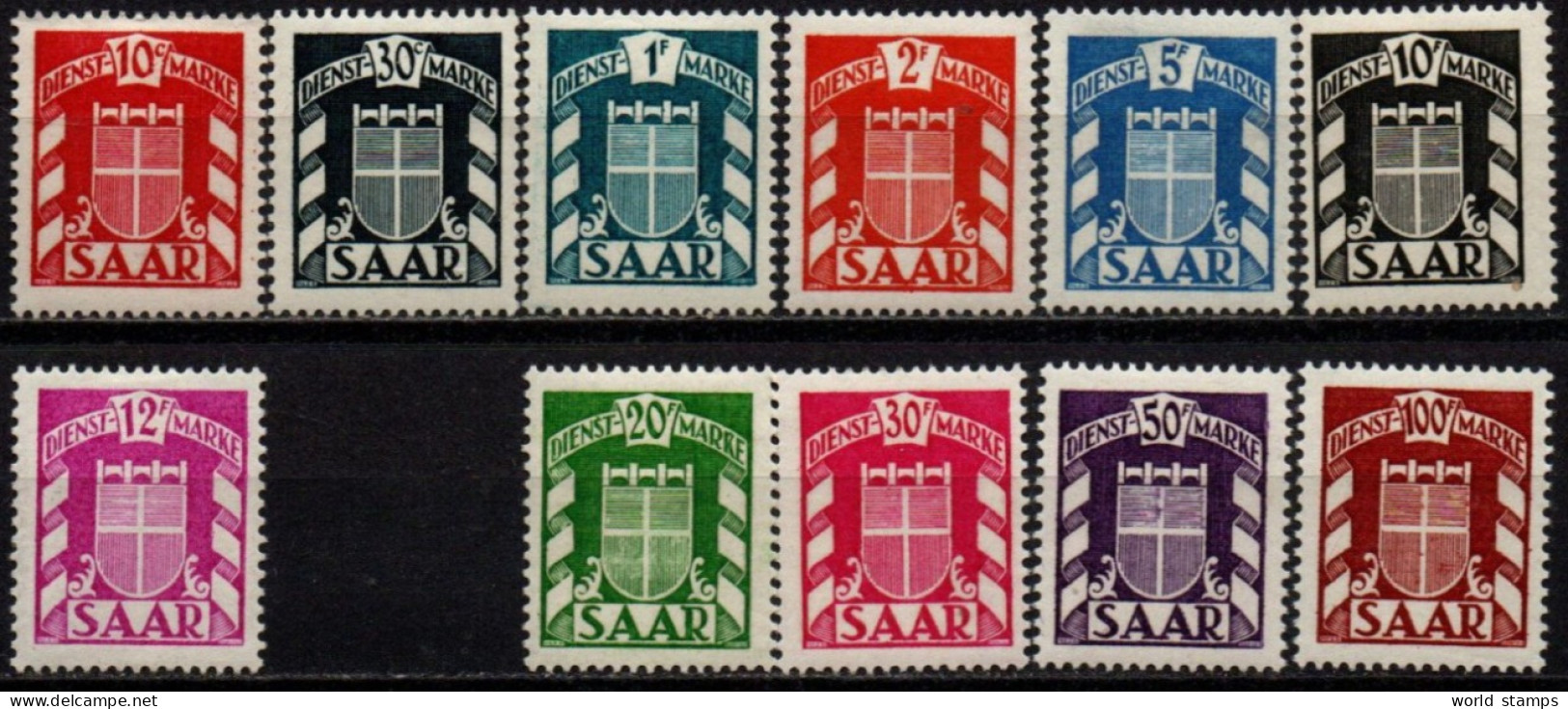 SARRE 1949 * MANQUE 15 F. - Dienstzegels