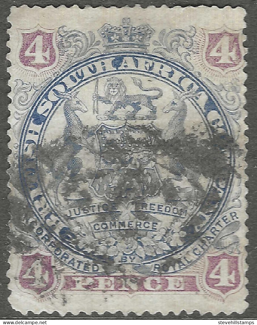 British South Africa Company (Rhodesia). 1897 Arms. 4d Used. SG 70 - Southern Rhodesia (...-1964)