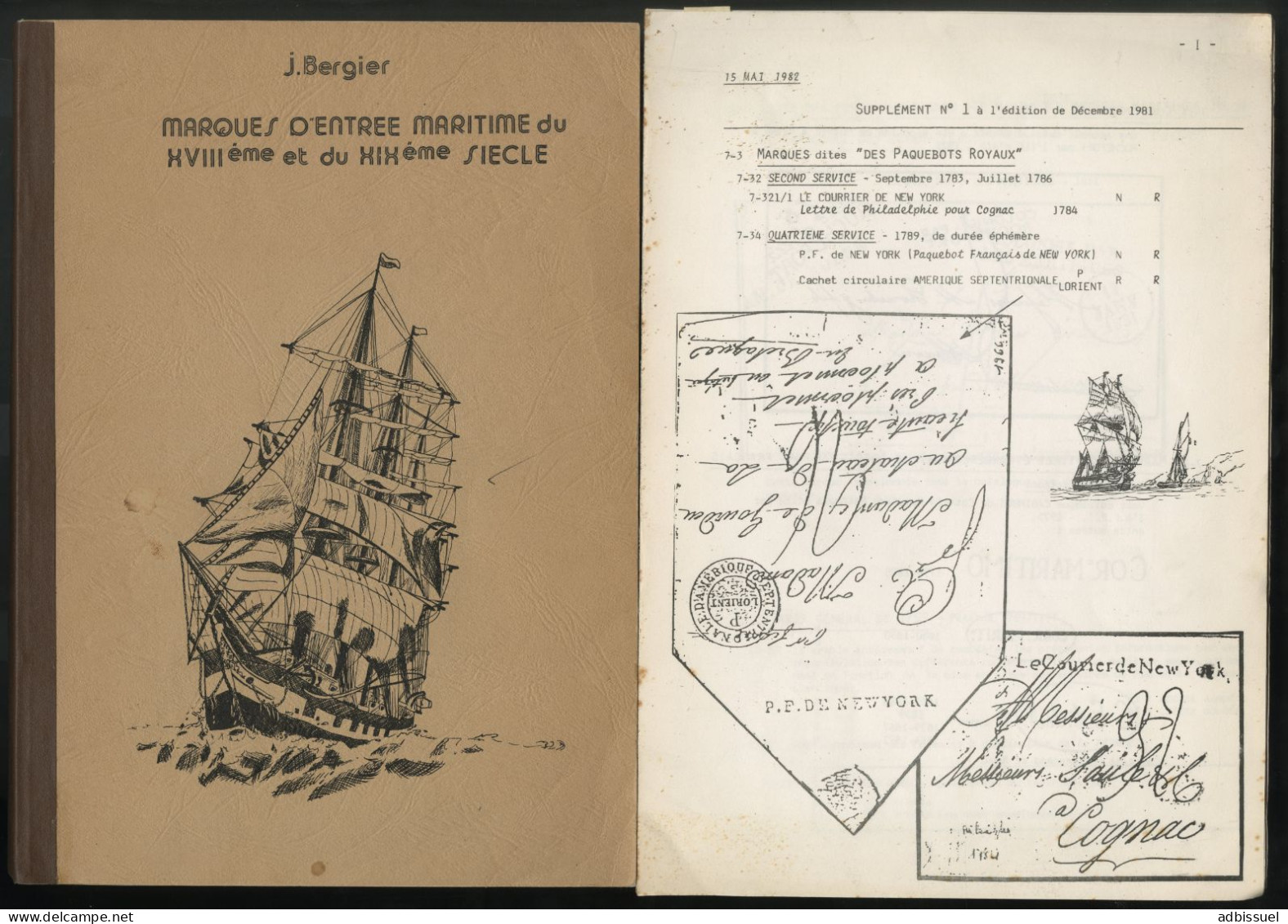 BERGIER Marques D'Entrées Maritimes Du XVIIIème Et Du XIXème Siècle   Voir Suite - Poste Maritime & Histoire Postale