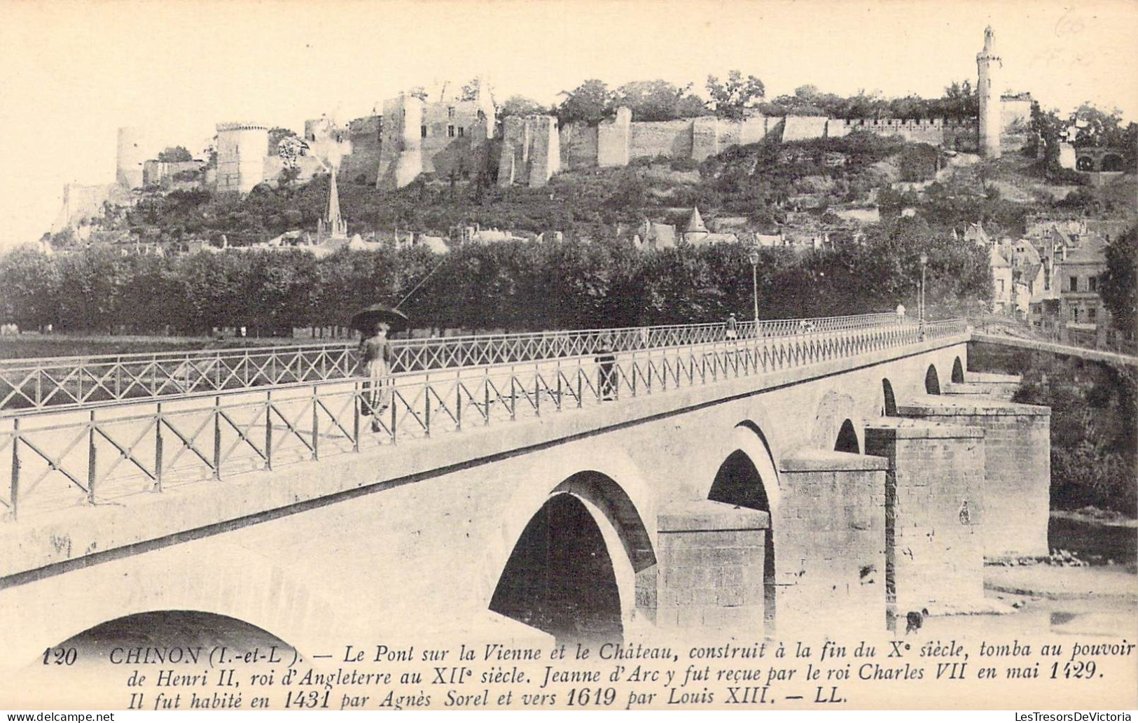 FRANCE - 37 - Chinon - Le Pont Sur La Vienne Et Le Château - Carte Postale Ancienne - Chinon